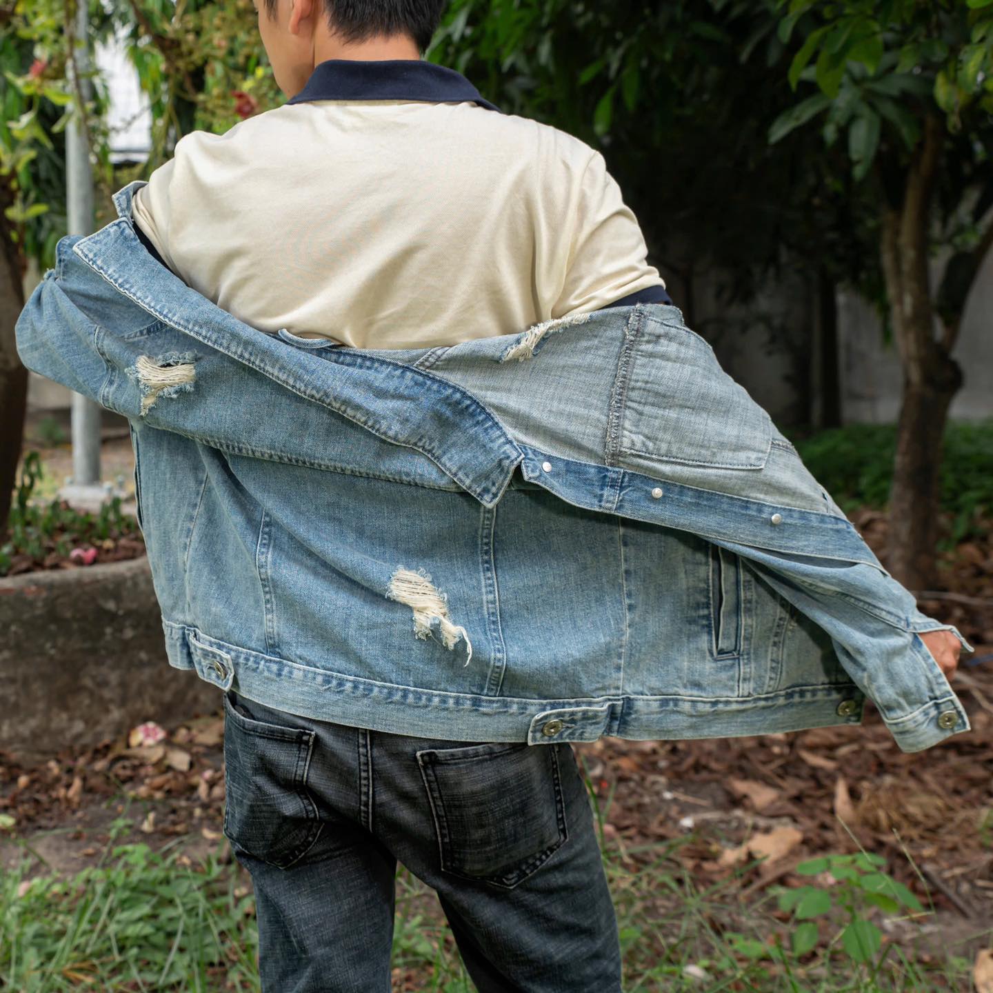 Mô tả Áo Khoác Cotton Xanh Nhạt Mài Wash K18 Just Men Thời Trang Nam - 1