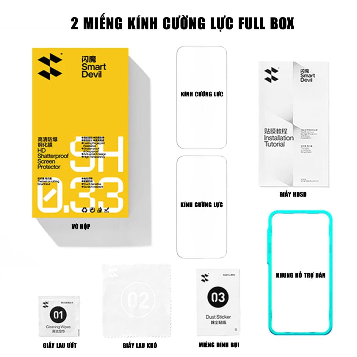 Kính cường lực dùng cho Xiaomi Poco F8 Ultra / X8 Pro Max / F8 Pro full màn hình Smart Devil có khung hỗ trợ dán – ảnh mô tả chi tiết 8