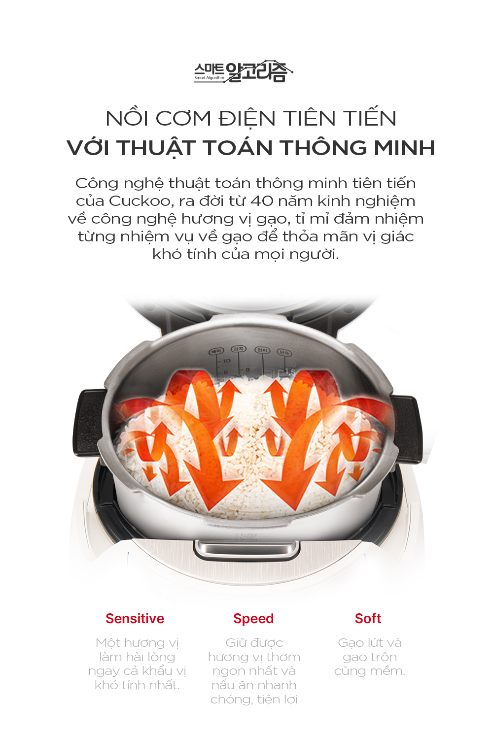 Mô tả Nồi cơm điện tử áp suất cao tần Cuckoo 1.8L CRP-CHAS109FW (Màu Trắng) - Lòng nồi INOX chống trầy xước - Cuckoovina - 8