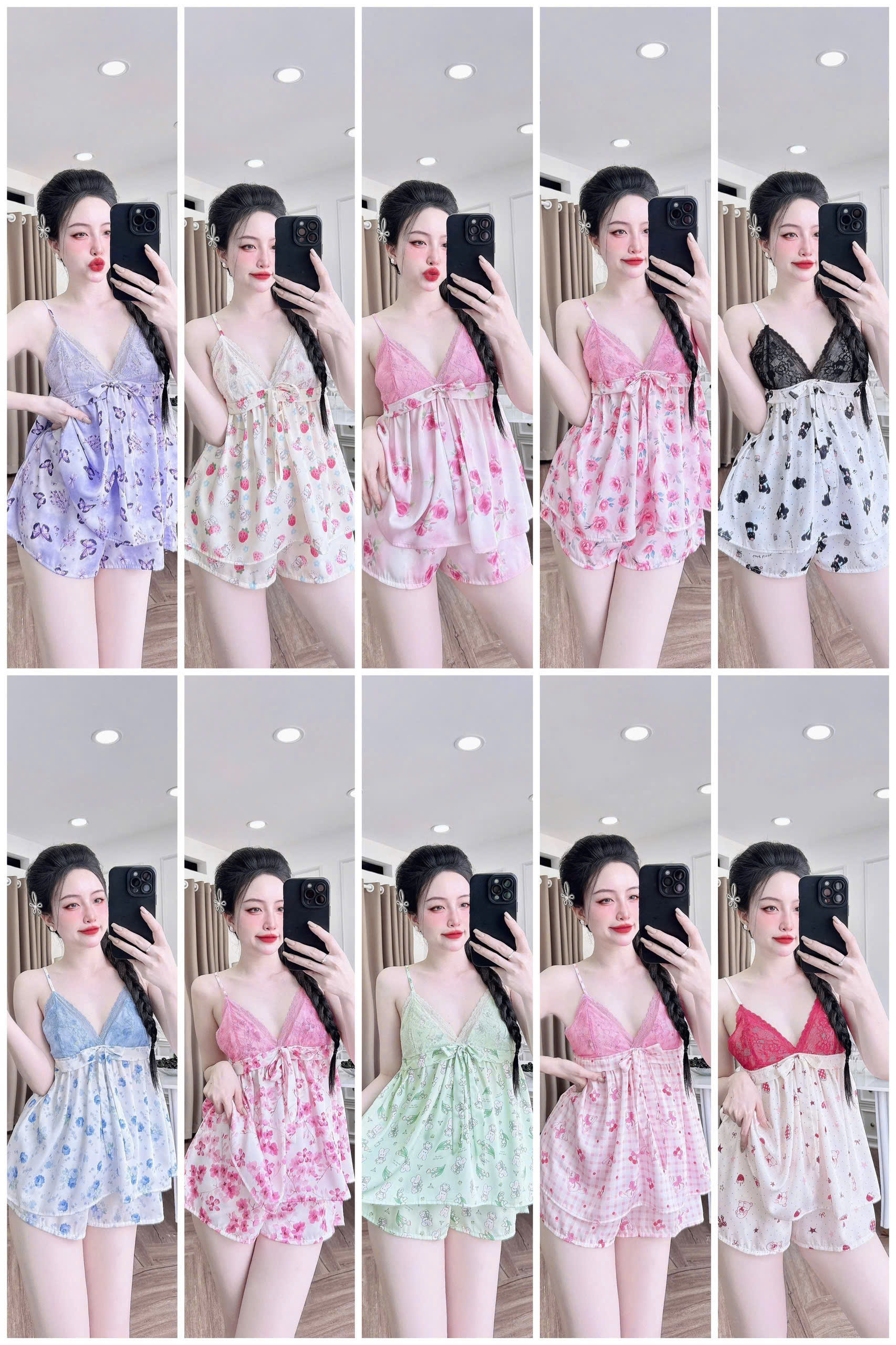 Đồ Ngủ Sexy SOJUN Lụa Latin 1