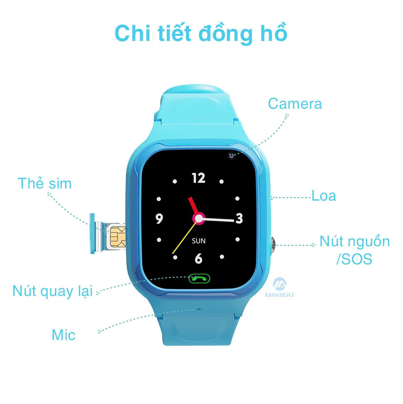 Mô tả Đồng hồ thông minh trẻ em valdus VT36 Lắp sim nghe gọi Call video Định vị Cảnh báo nguy hiểm BH 1năm - 3