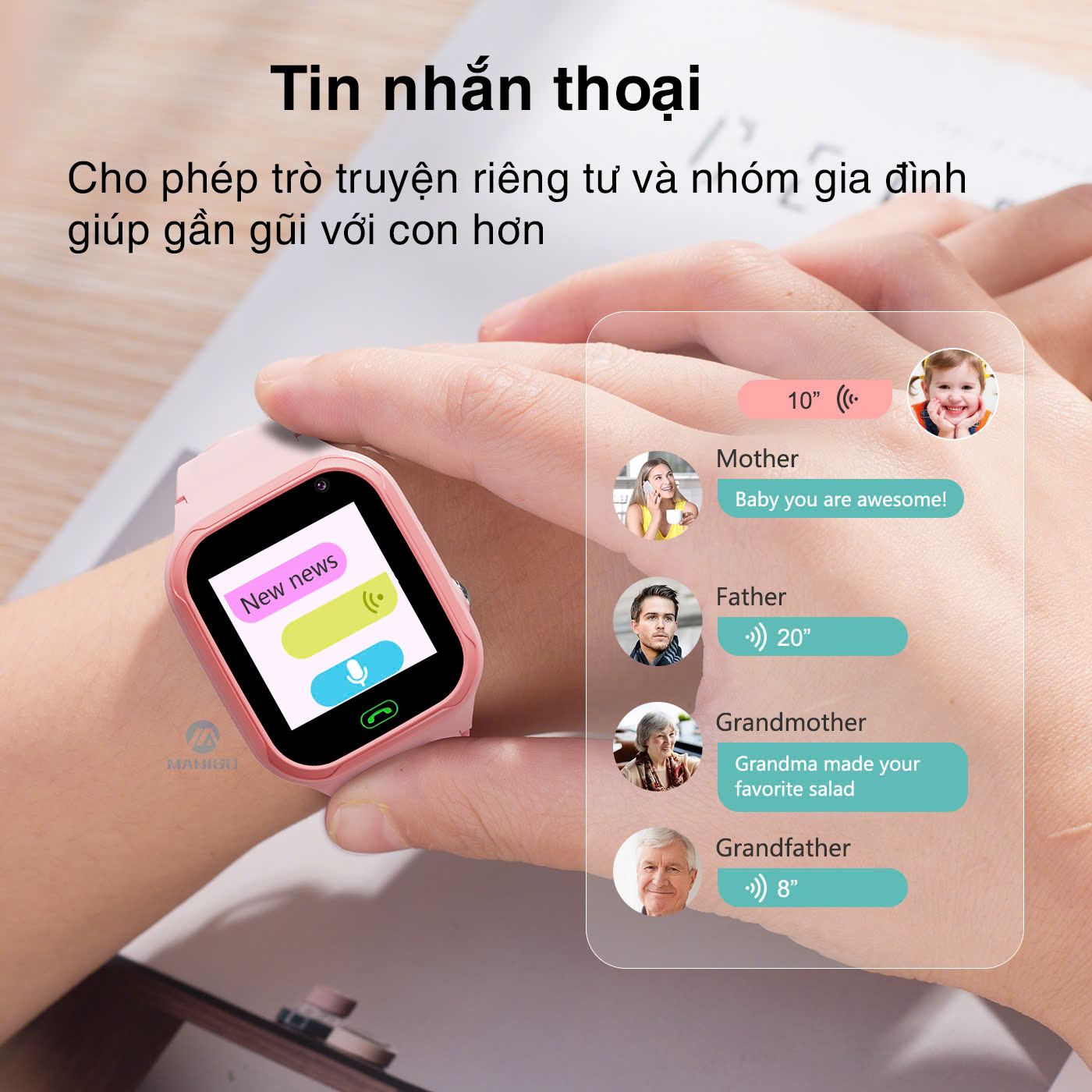 Mô tả Đồng hồ thông minh trẻ em valdus VT36 Lắp sim nghe gọi Call video Định vị Cảnh báo nguy hiểm BH 1năm - 7