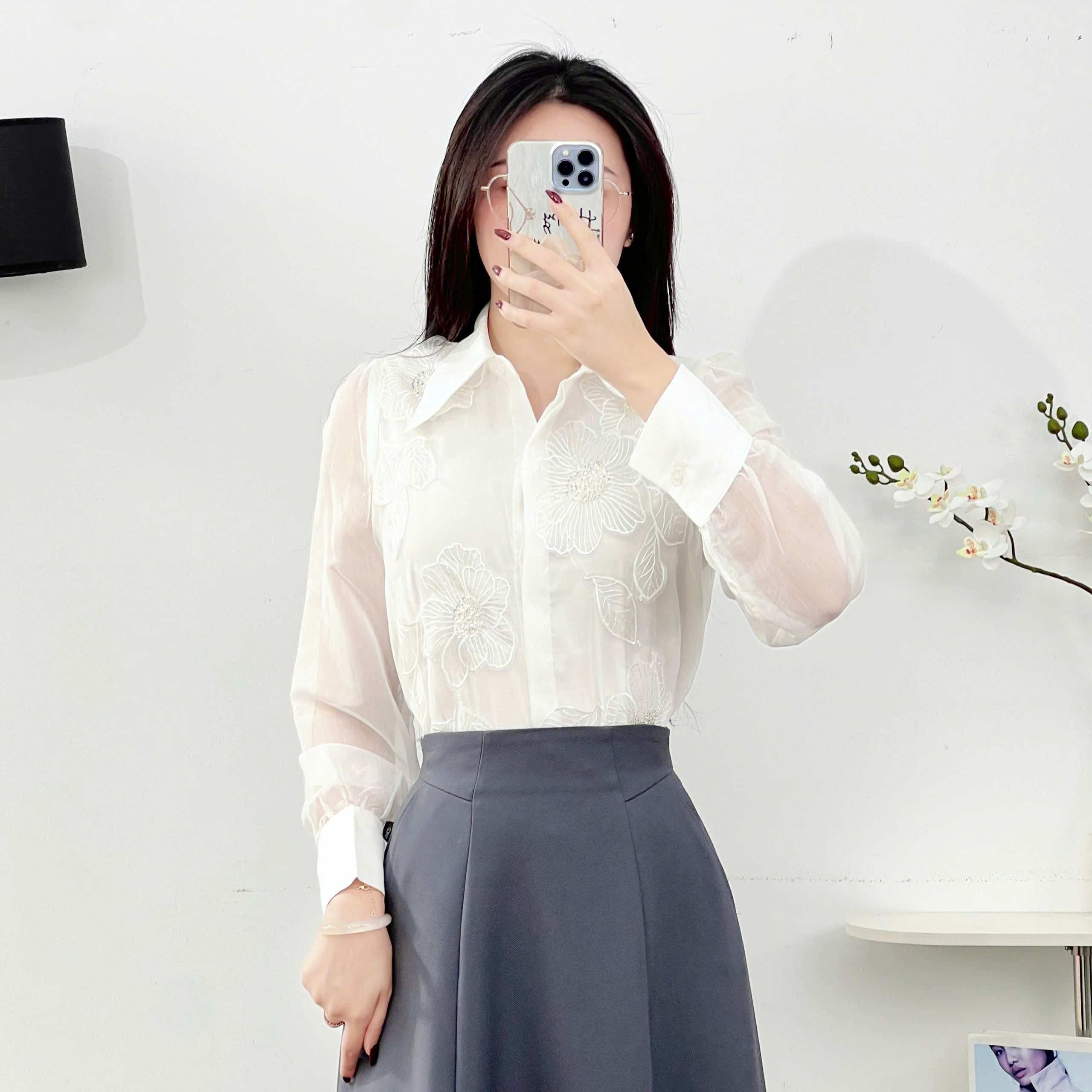 áo sơ mi dài tay nữ 