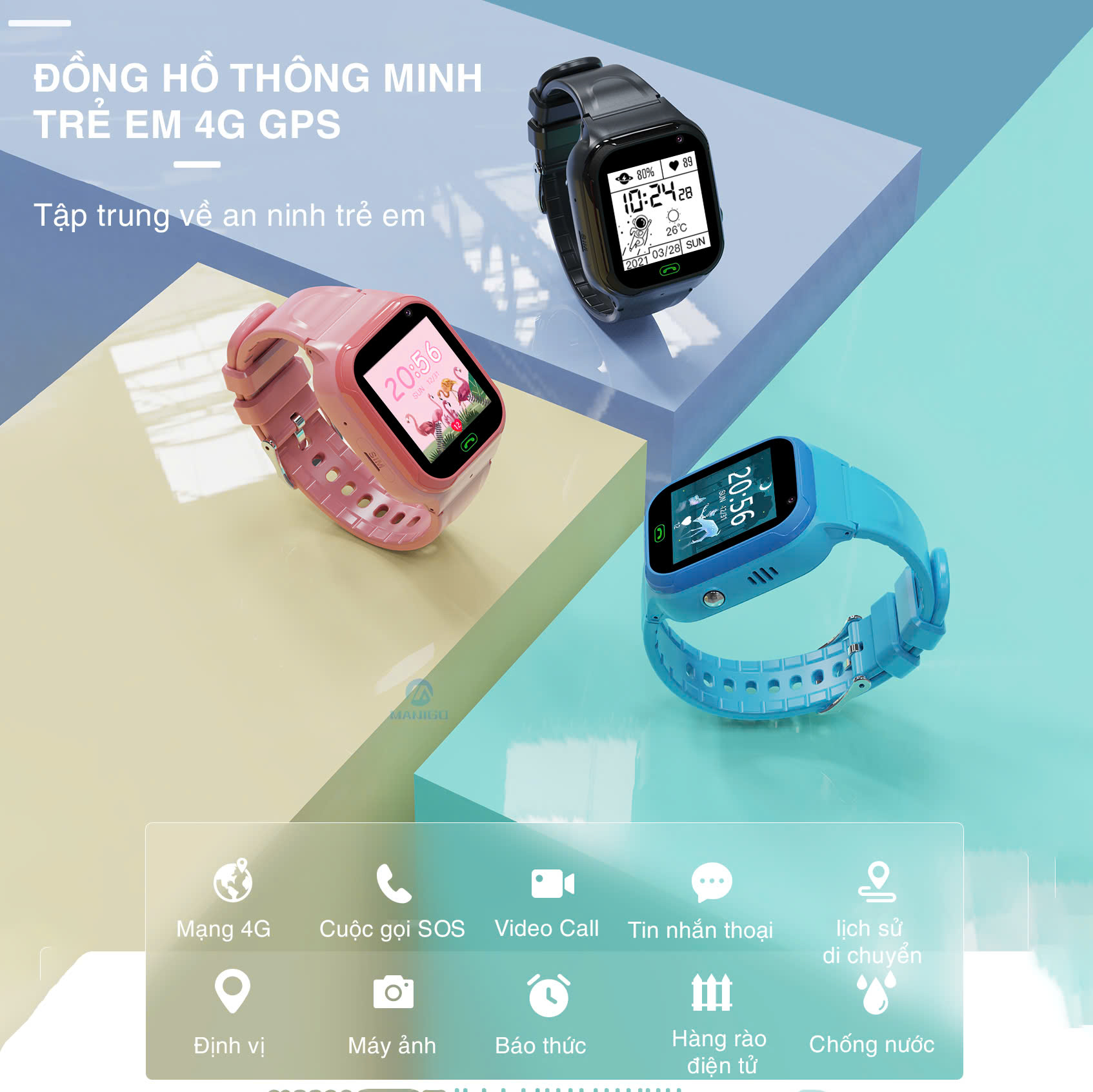Mô tả Đồng hồ thông minh trẻ em valdus VT36 Lắp sim nghe gọi Call video Định vị Cảnh báo nguy hiểm BH 1năm - 8