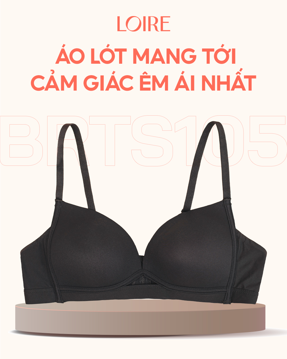 Mô tả Áo Lót Không Gọng Đệm Mỏng 0.5cm Mặc Hằng Ngày Tạo Cảm Giác Nhẹ Nhàng Dễ Thở Như Không Loirechic BRTS105 - 1