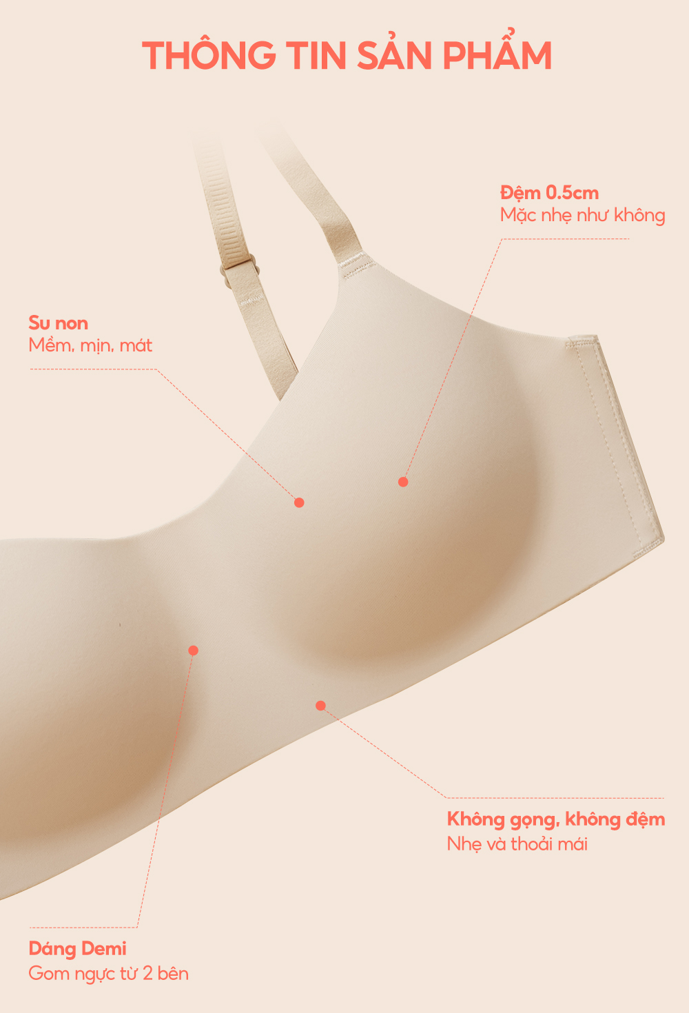 Mô tả Áo Lót Không Gọng Đệm Mỏng Thoải Mái Loirechic BRDE144 - 2