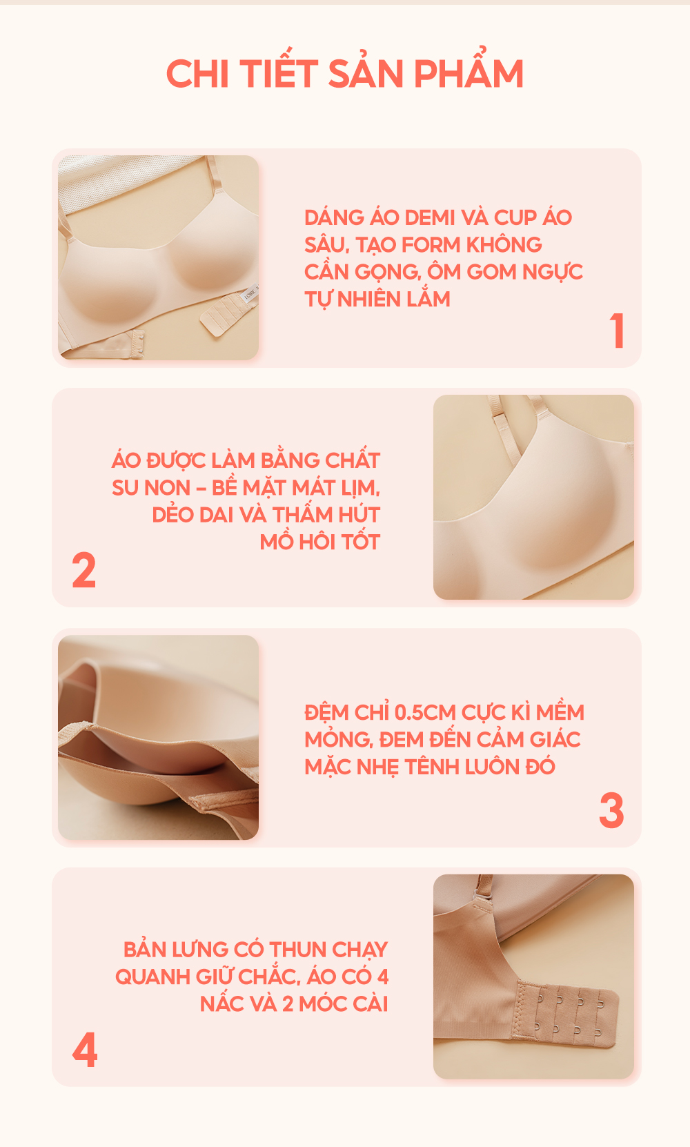 Mô tả Áo Lót Không Gọng Đệm Mỏng Thoải Mái Loirechic BRDE144 - 3