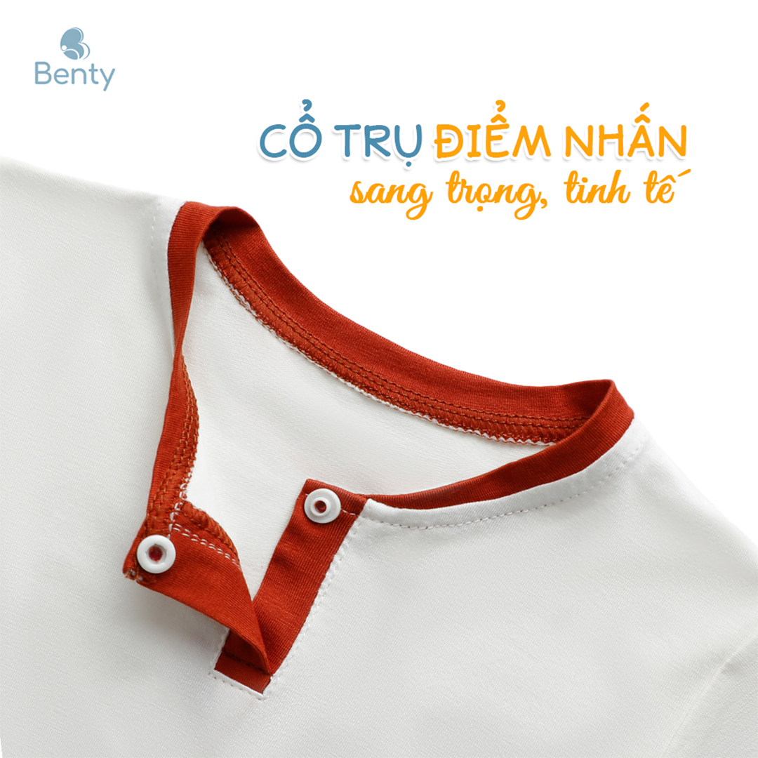 Mô tả Bộ cộc tay cổ trụ in hình labubu BENTY BT110 dễ thương, bộ quần áo cho bé trai, bé gái mặc đi chơi - 4
