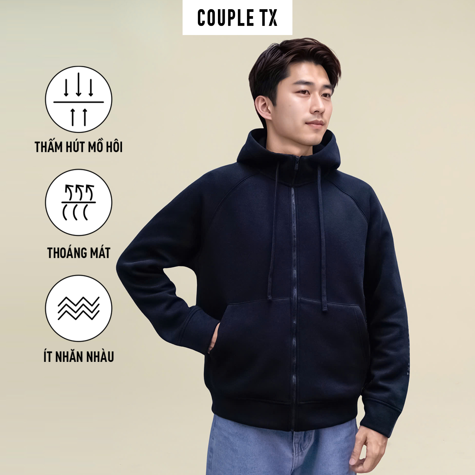 Mô tả Áo Khoác Nam Couple TX Original Thun 2 Da Form Oversize MOK 1063 - 1