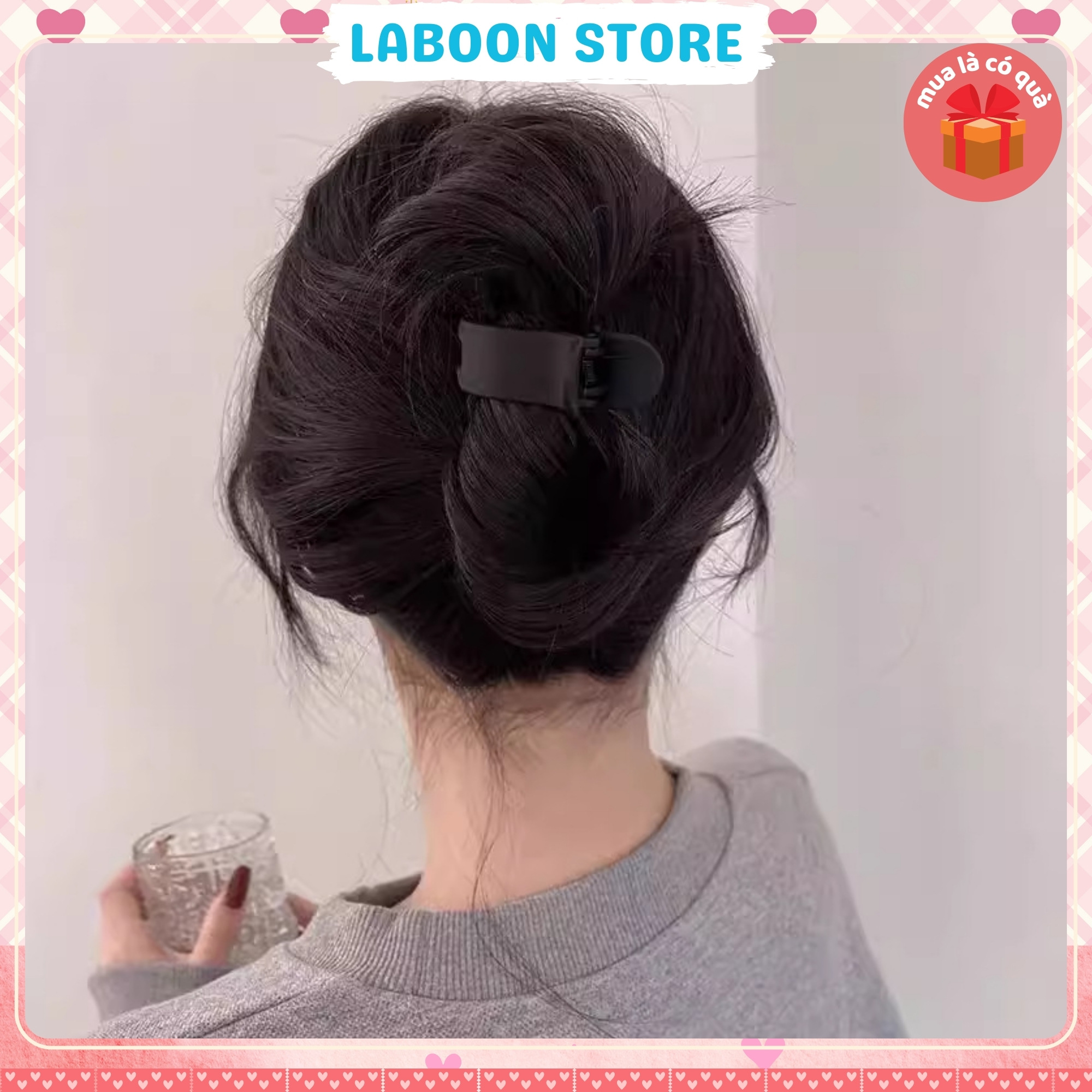 Mô tả Set 12 chiếc kẹp tóc LABOON càng cua 5 răng tone màu pastel candy chocolate nhẹ nhàng tiểu thư - 3