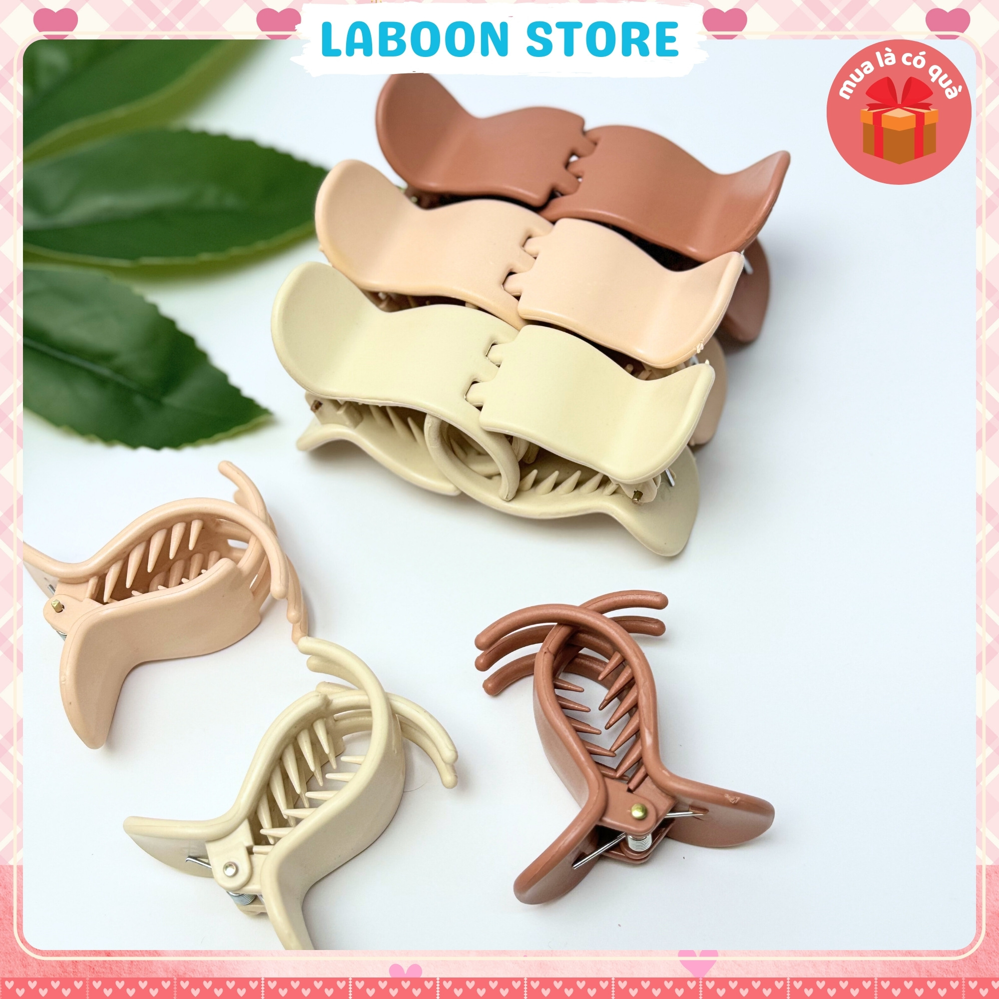 Mô tả Set 12 chiếc kẹp tóc LABOON càng cua 5 răng tone màu pastel candy chocolate nhẹ nhàng tiểu thư - 4