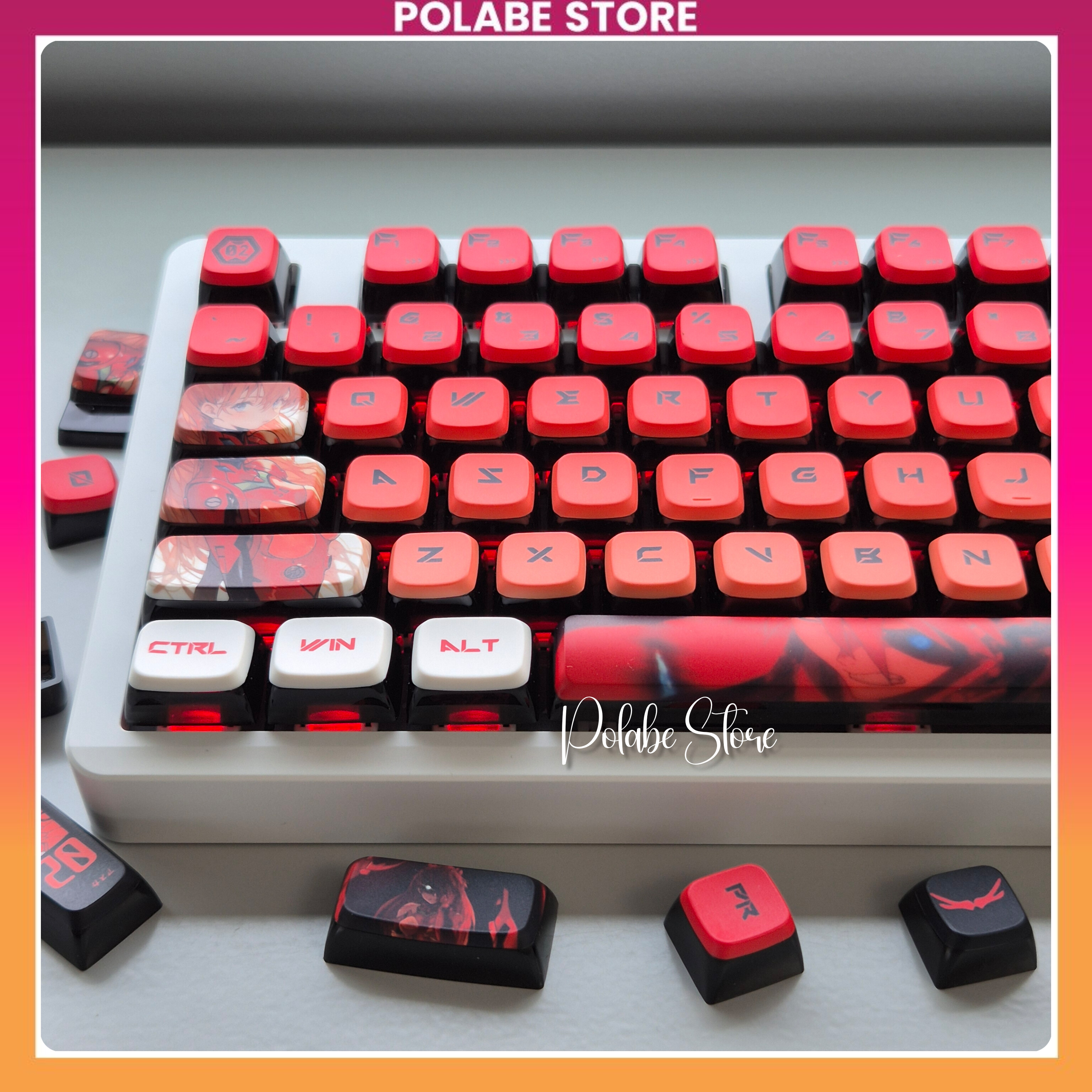 Keycap Asuka Light Keycap Anime xuyên led Keycap ASA Pudding Profile ...