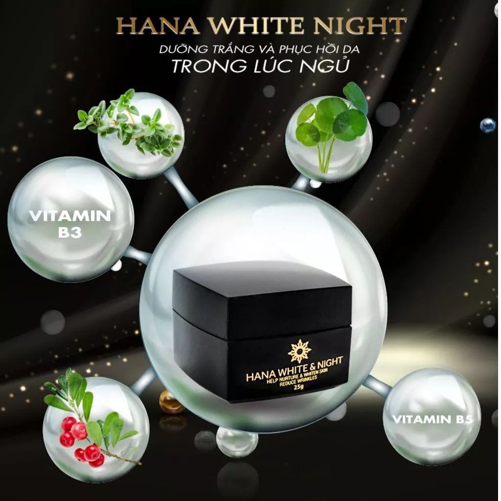 Mô tả Kem Dưỡng Trắng Da Mặt Hana White Night, Kem Face Dưỡng Ẩm Da Mặt Ban Đêm Hanayuki Chính Hãng 25g - 3