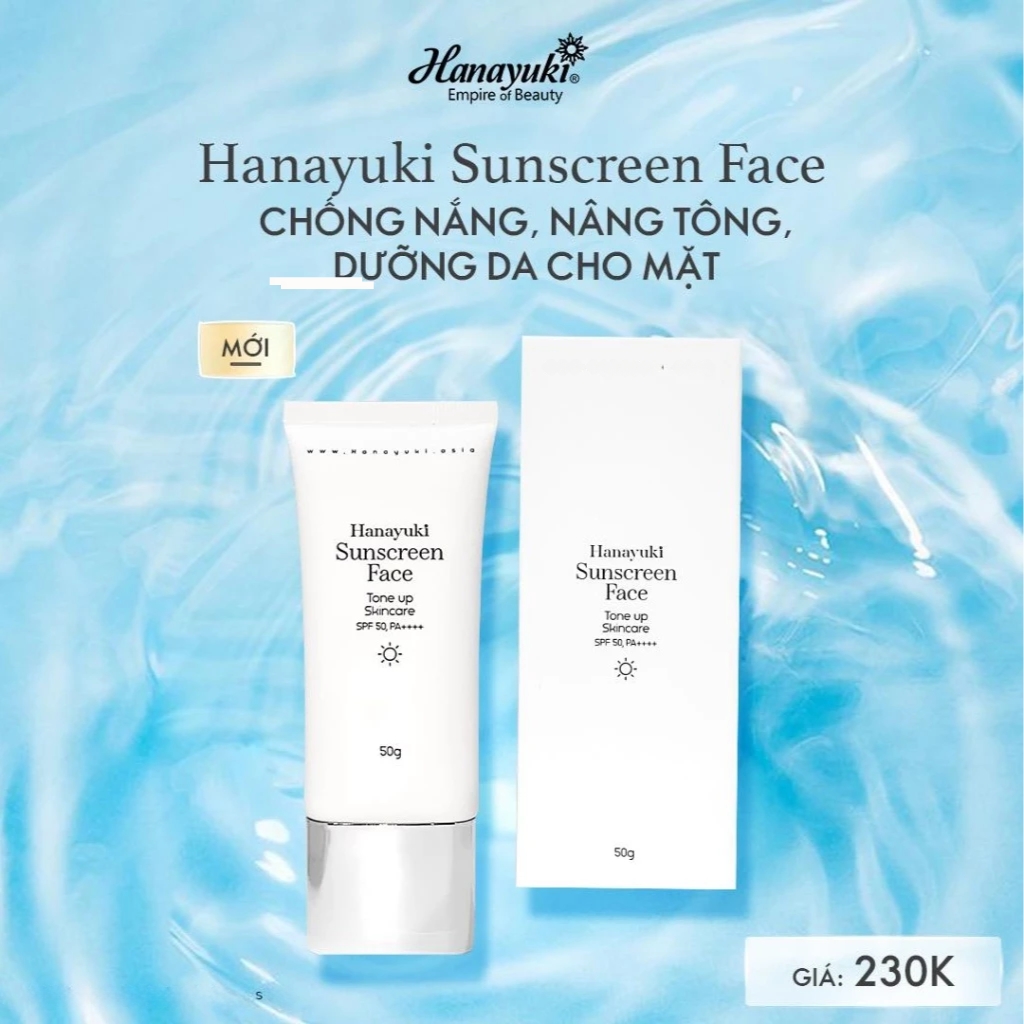 Mô tả Kem Chống Nắng Hanayuki Sunscreen Face Nâng Tông Dưỡng Trắng SPF 50+/PA++++, Kem Chống Nắng Hanayuki Chính Hãng 50g CN02 - 1