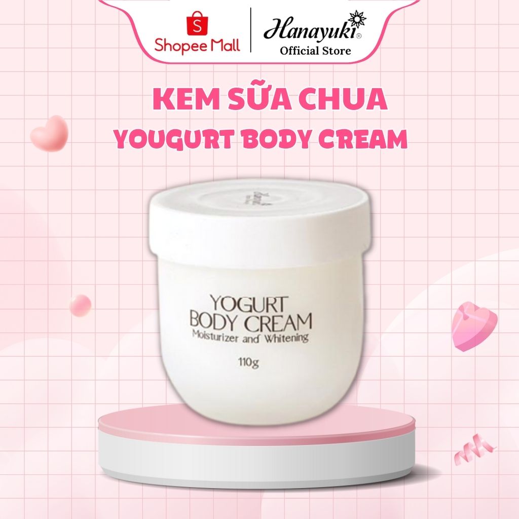 Mô tả Kem Body Trắng Da Dưỡng Da Dưỡng Ẩm, Kem Dưỡng Trắng Da Yogurt Body Cream Hanayuki Chính Hãng 110g - 1
