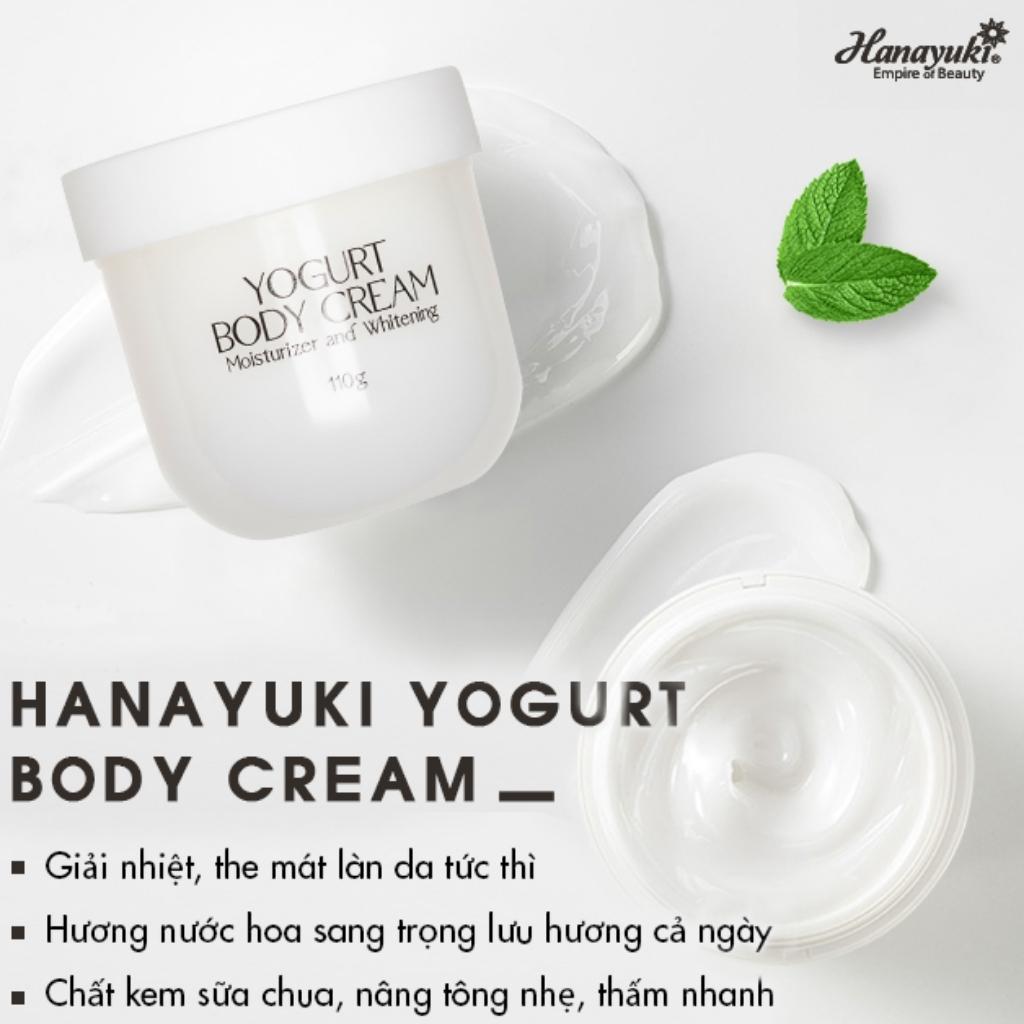 Mô tả Kem Body Trắng Da Dưỡng Da Dưỡng Ẩm, Kem Dưỡng Trắng Da Yogurt Body Cream Hanayuki Chính Hãng 110g - 2