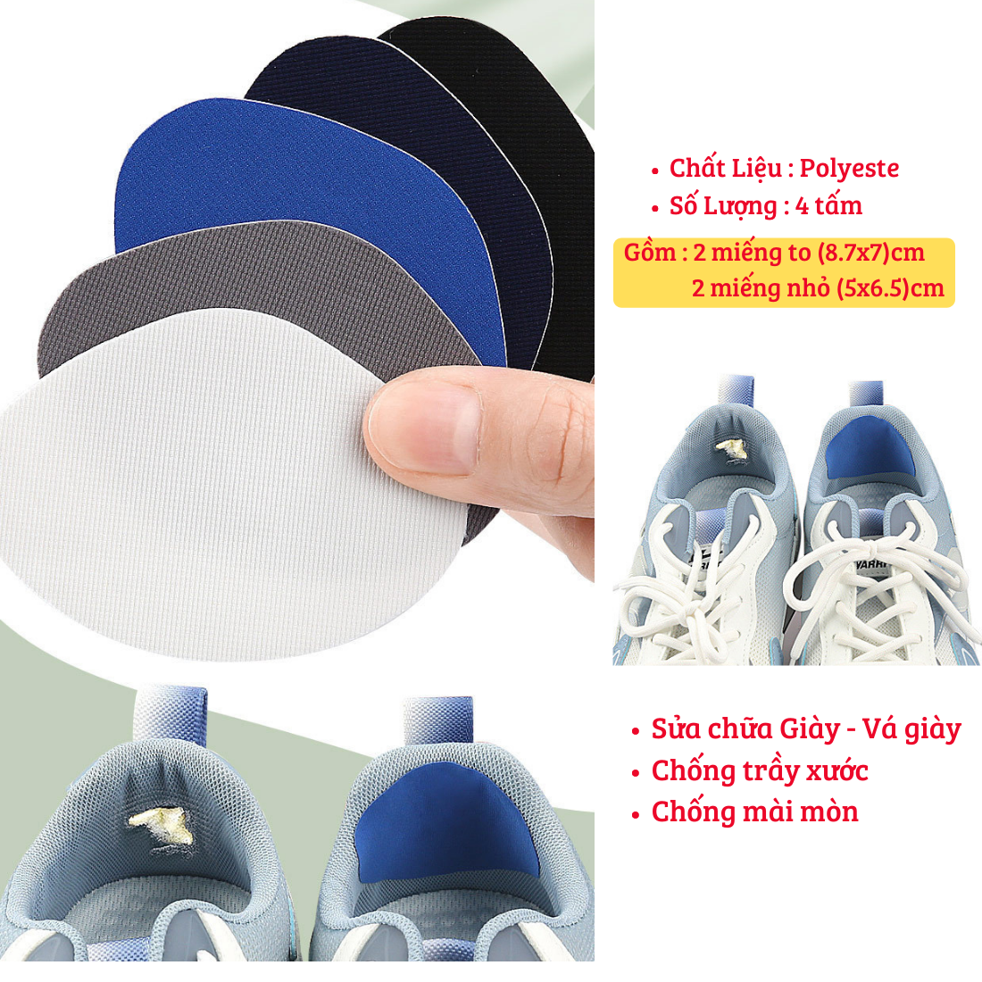 Miếng dán sửa chữa giày thể thao, giày cầu lông, giày vải. Giải pháp ...