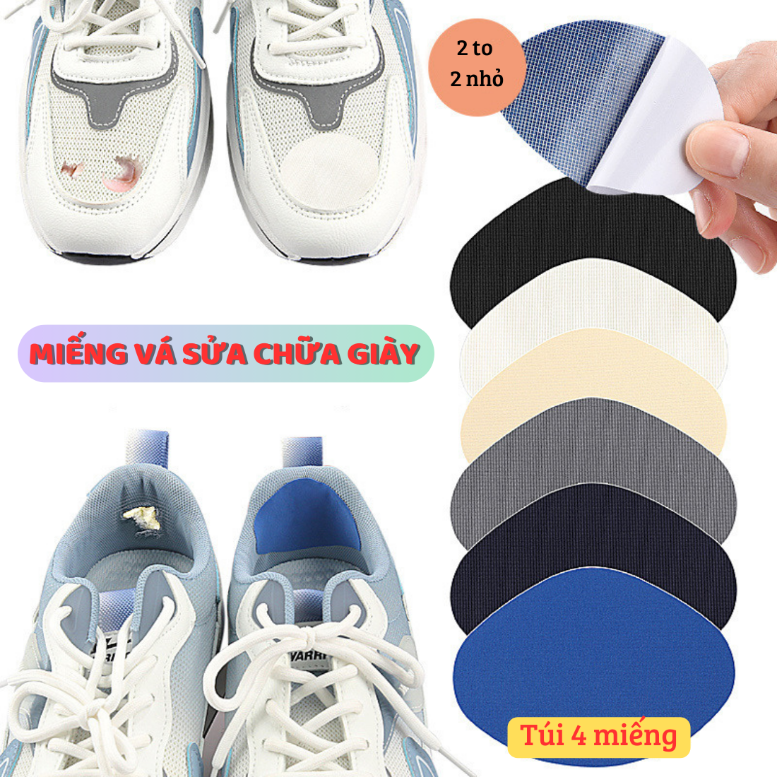 Miếng dán sửa chữa giày thể thao, giày cầu lông, giày vải. Giải pháp ...