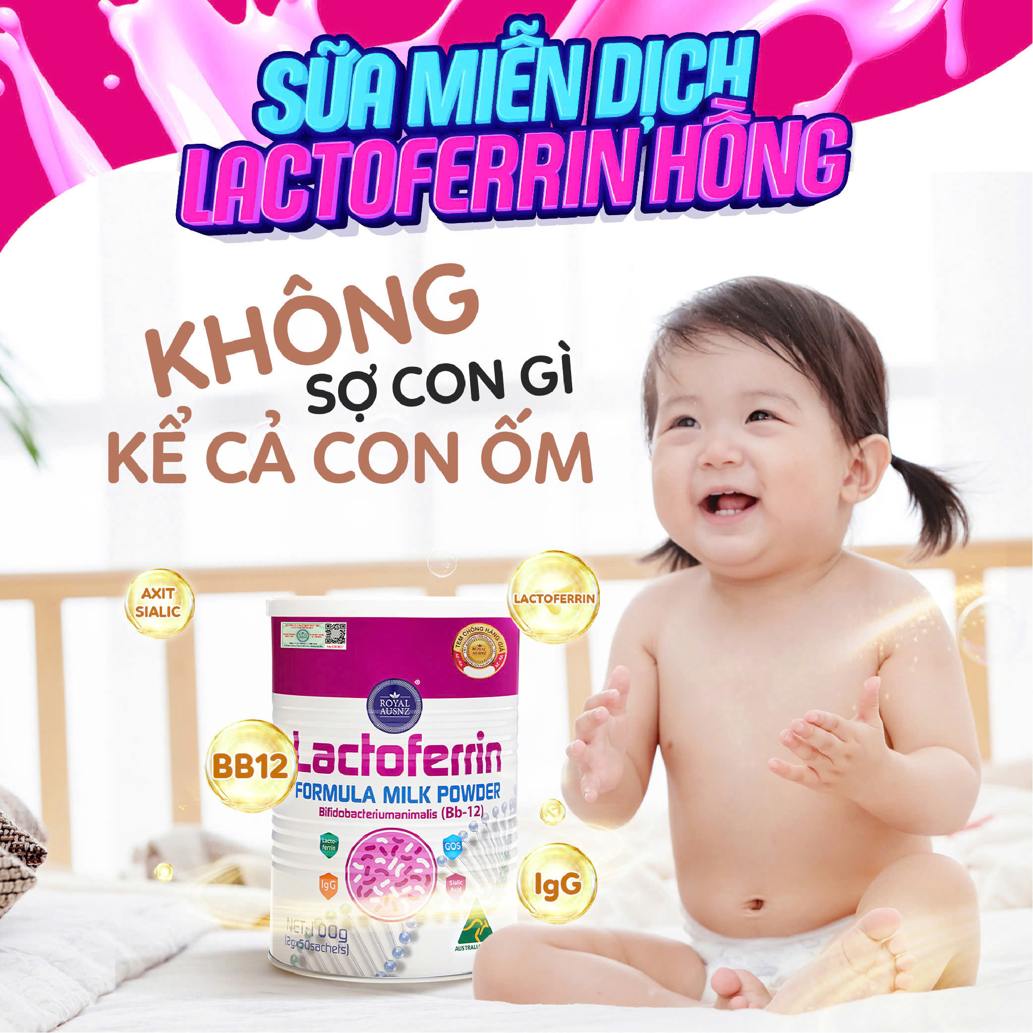 Mô tả Sữa Hoàng Gia Úc Lactoferrin Formula Milk BB-12 ROYAL AUSNZ Hỗ Trợ Tăng Cường Hệ Miễn Dịch Cho Trẻ 100g - 2