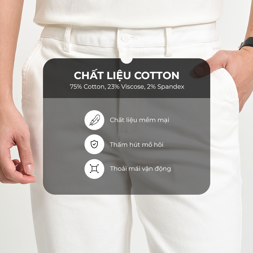 Mô tả Quần Kaki Nam KRIK Form Slim Fit Trẻ Trung Chất Vải Thoáng Mát Tôn Dáng Tự Nhiên QK6541 - 1