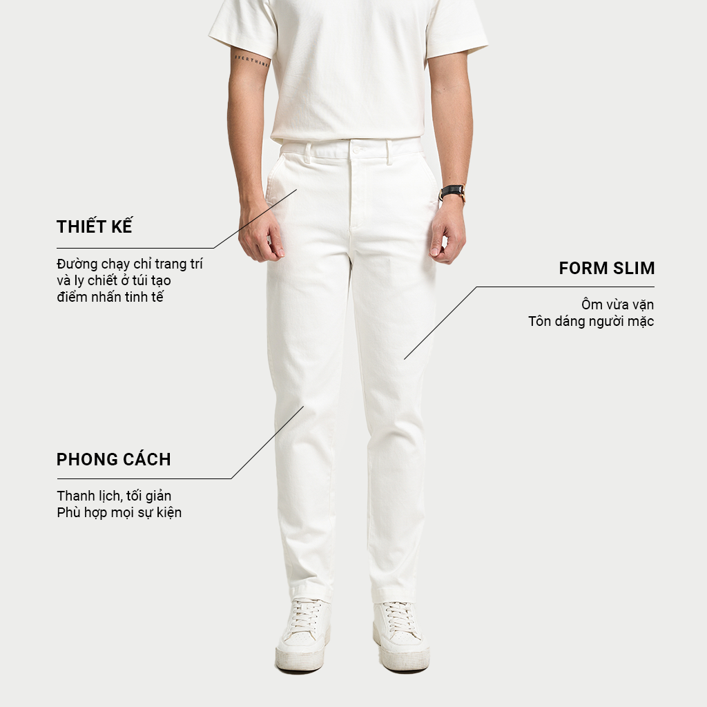 Mô tả Quần Kaki Nam KRIK Form Slim Fit Trẻ Trung Chất Vải Thoáng Mát Tôn Dáng Tự Nhiên QK6541 - 2