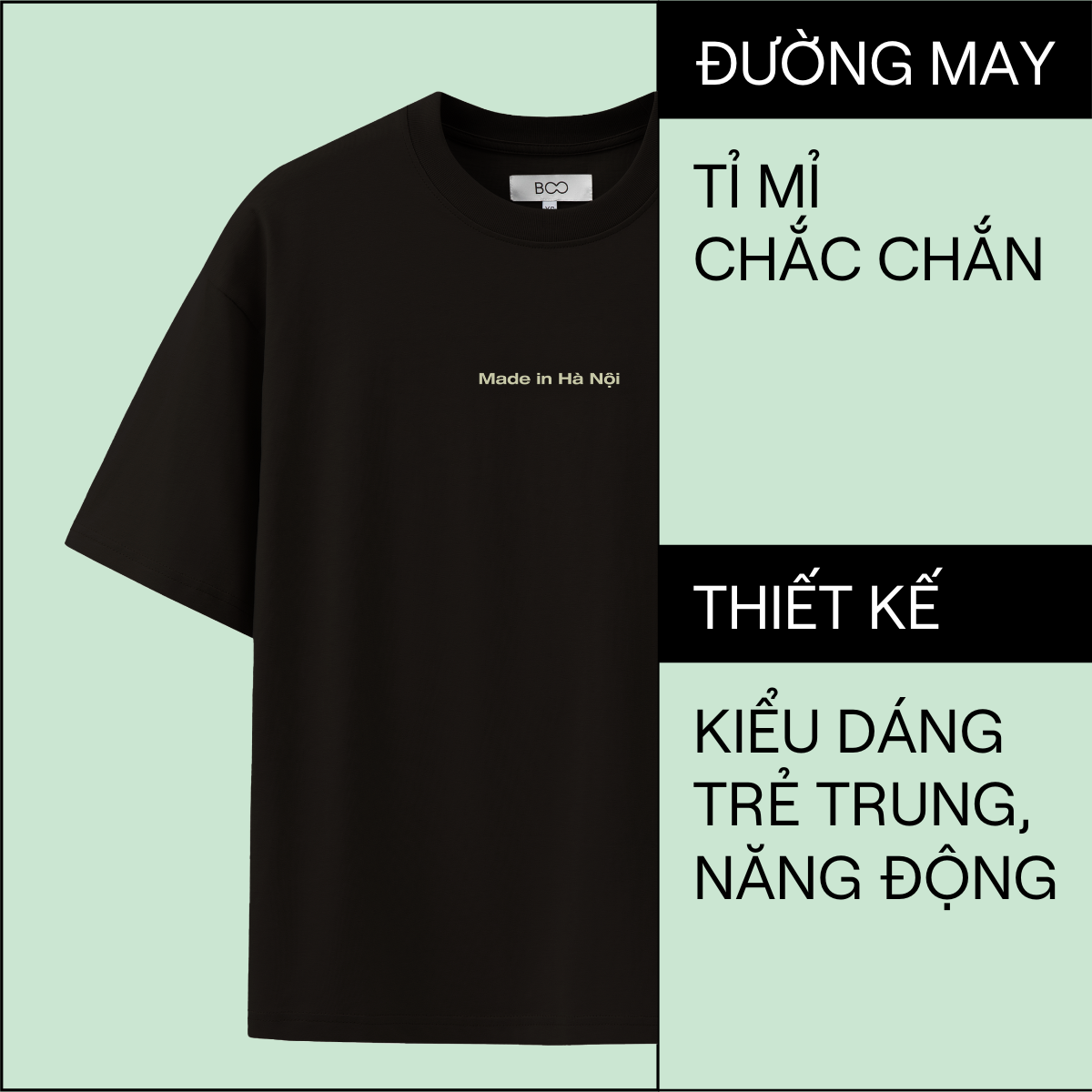 Mô tả Áo Thun BOO Unisex Dáng Oversized In Logo Made In Hanoi chất liệu thoáng mát - 2