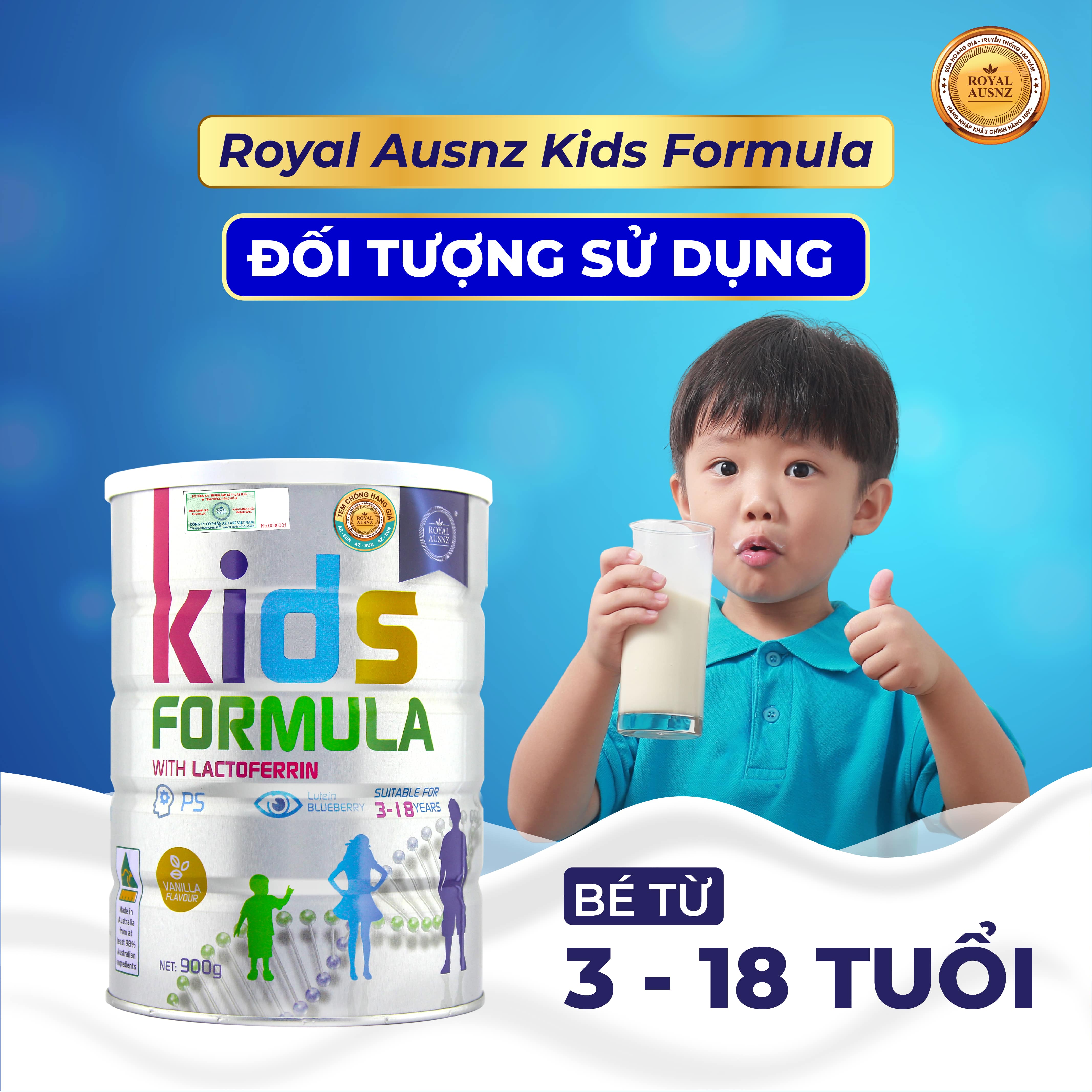 Mô tả COMBO 2 Sữa Hoàng Gia Úc ROYAL AUSNZ Kids Formula Cho Trẻ 3 - 18 Tuổi (Hộp 900g) - 3