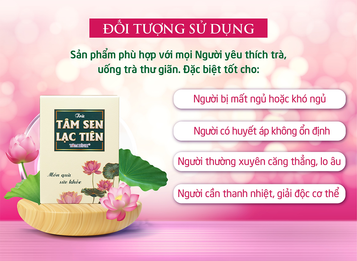 Mô tả Trà Tâm sen lạc tiên Tâm Bình hộp 20g túi lọc thơm hương hoa sen thanh mát - 1