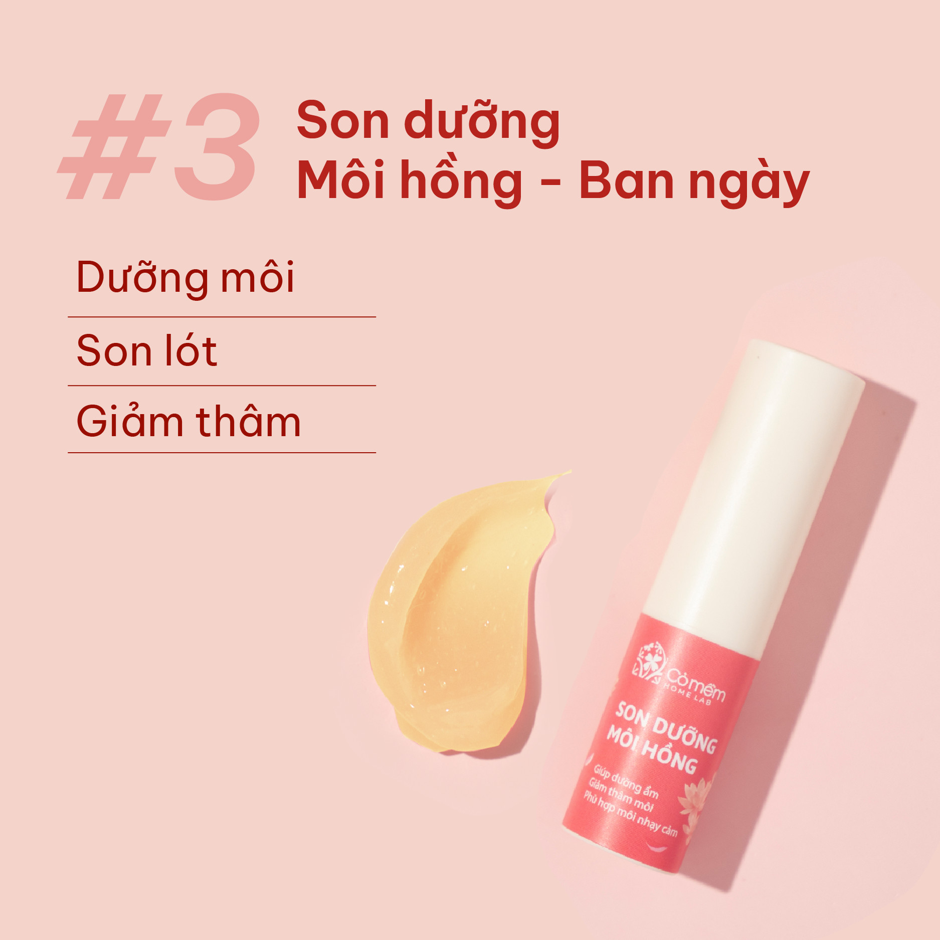 Mô tả Bộ Chăm Sóc Môi Xinh (Son Lụa + Son Dưỡng) Cỏ Mềm - 4