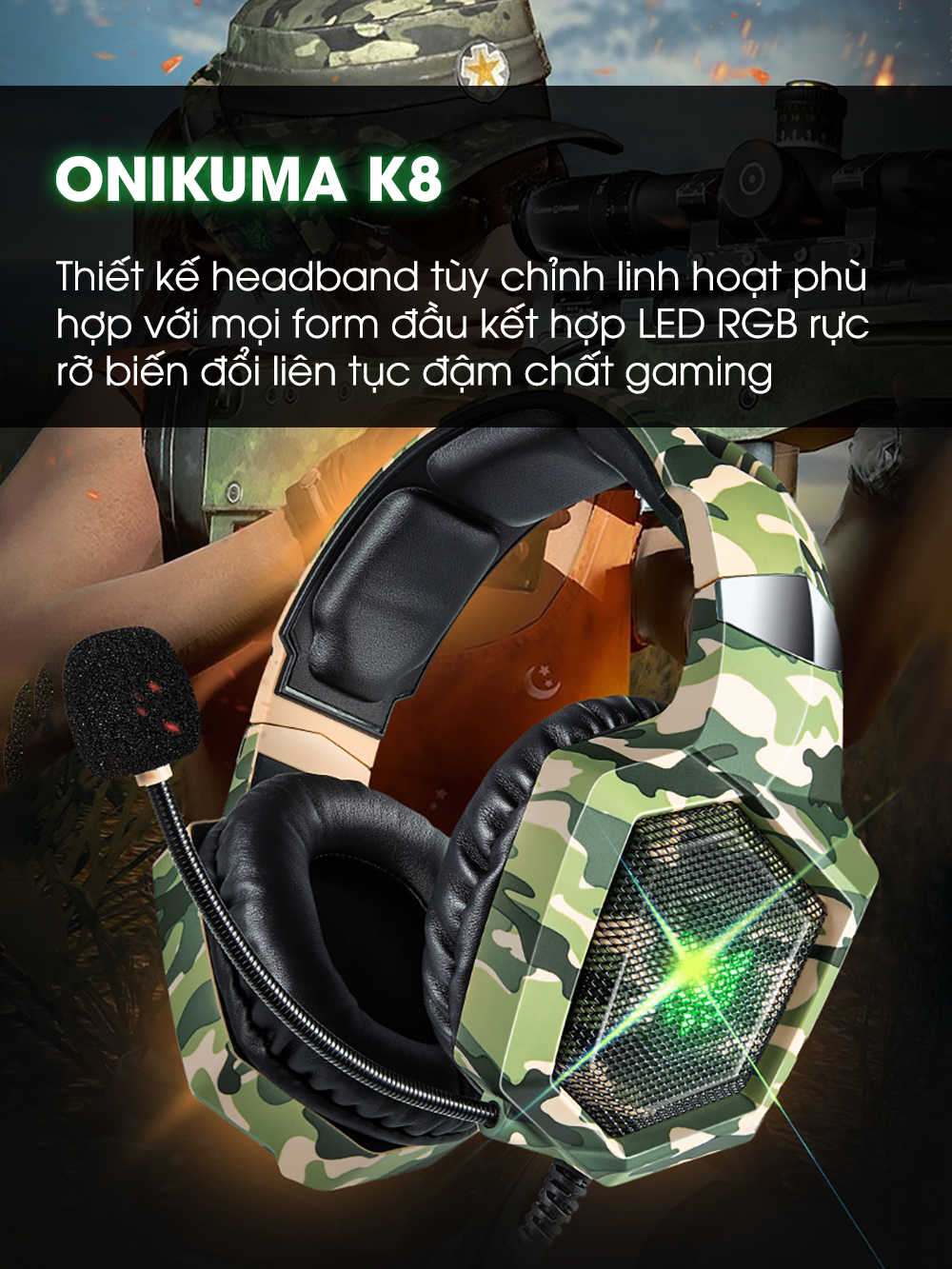 Tai nghe chụp tai gaming SIDOTECH ONIKUMA K8 - sự lựa chọn hoàn hảo cho game thủ chuyên nghiệp