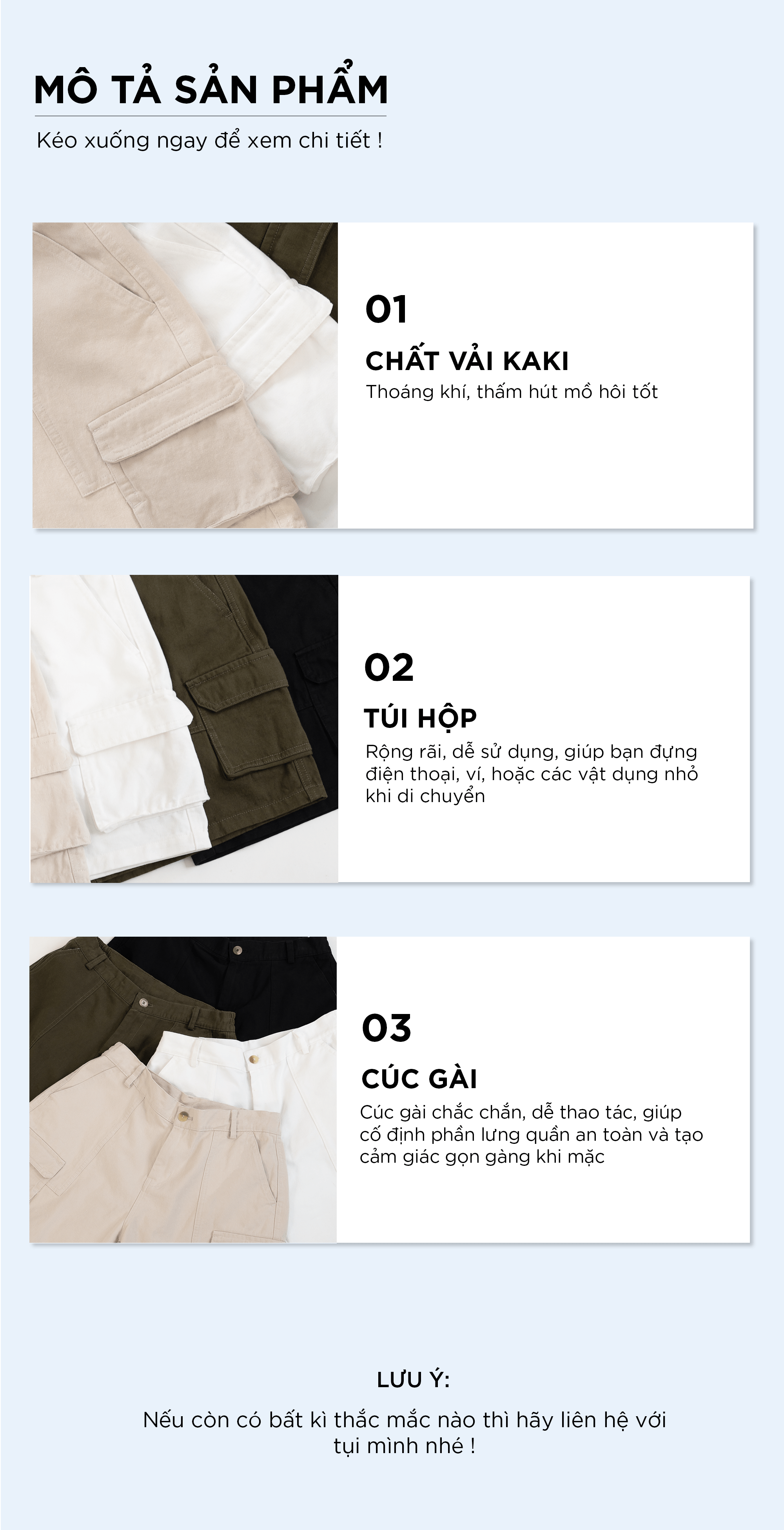 Mô tả Quần short nam kaki TÚI HỘP phom rộng trên gối CAPMAN CLUB, trẻ trung thoải mái - 2