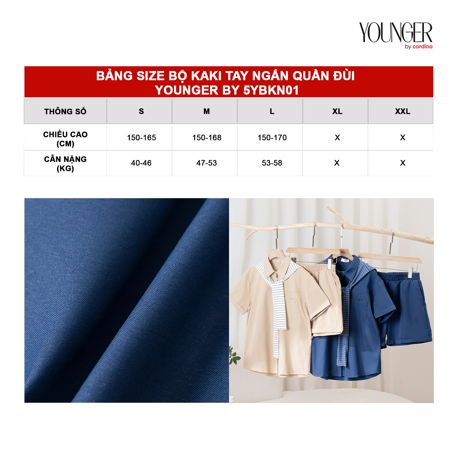 Mô tả Bộ đồ nữ YOUNGER BY CARDINA chất liệu thô kaki áo phối cổ sơ mi phối vạt áo trẻ trung năng động 5YBKN01 - 5