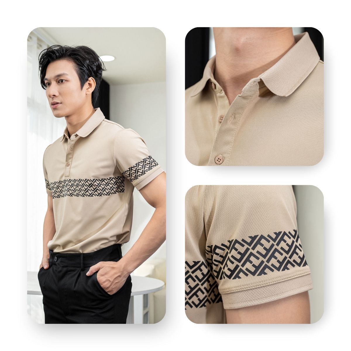 Áo polo nam AKUBA trắng