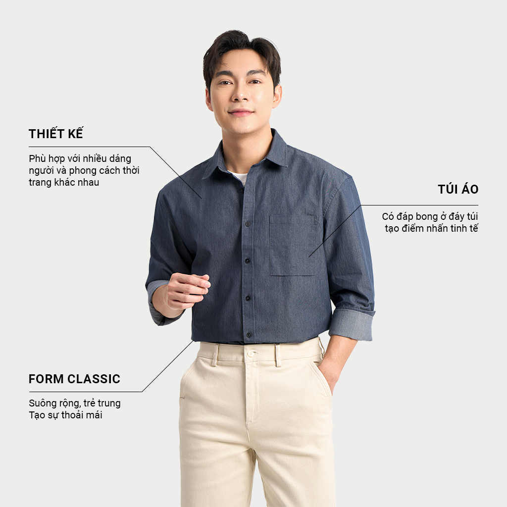 Mô tả Áo Sơ Mi Nam KRIK Form Classic Thiết Kế Tinh Tế Chất Liệu Bền Đẹp Dễ Phối Đồ SD3192 - 1