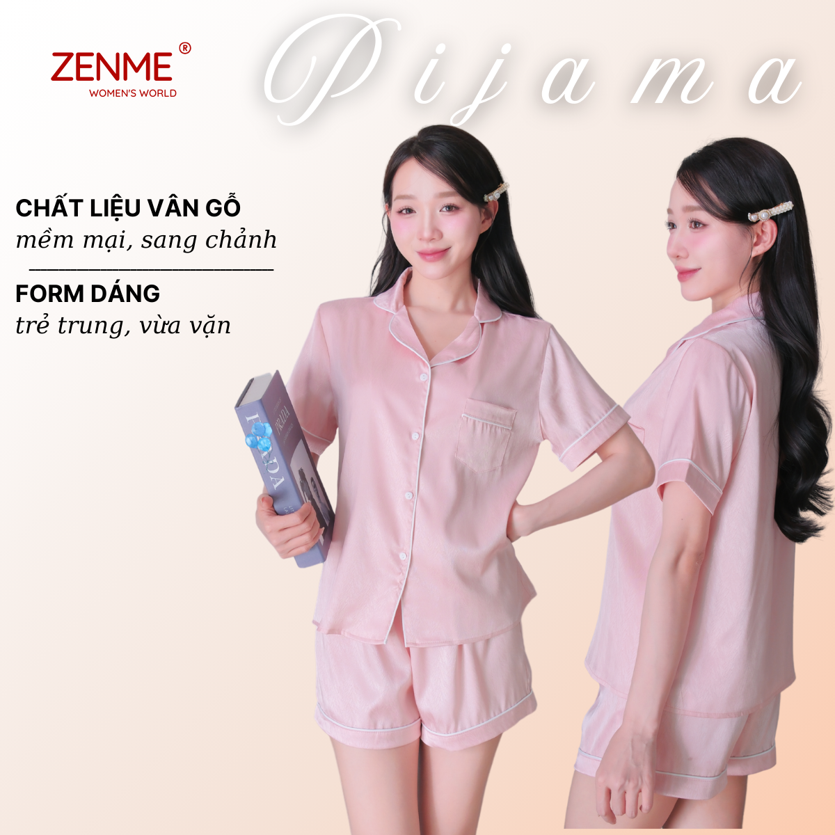 Chất liệu Lụa Vân Gỗ Ánh Kim ZENME