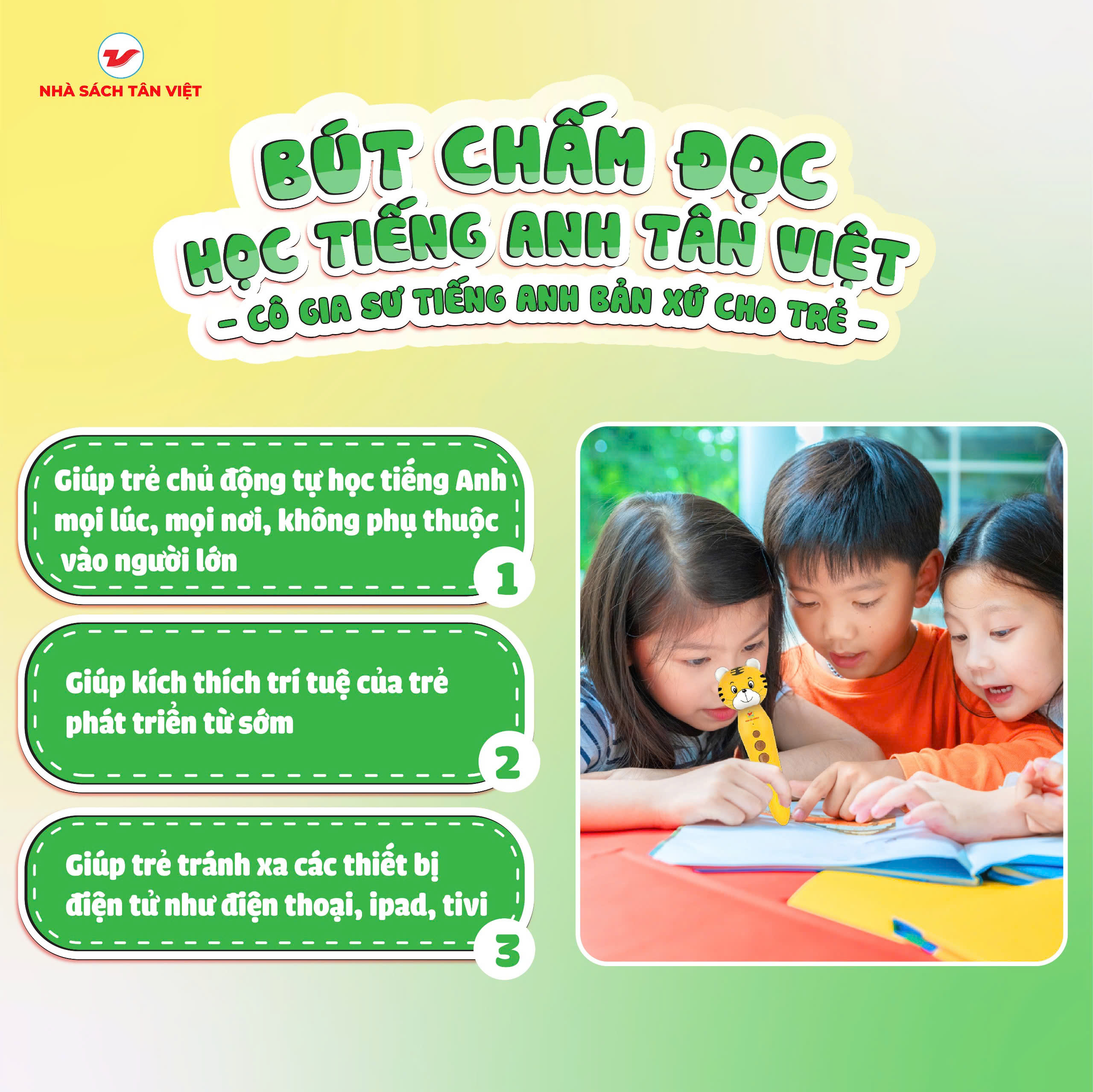 Mô tả Bút Chấm Đọc - Học Tiếng Anh Tân Việt - Phiên Bản 6 Cuốn Bìa Mềm - 3