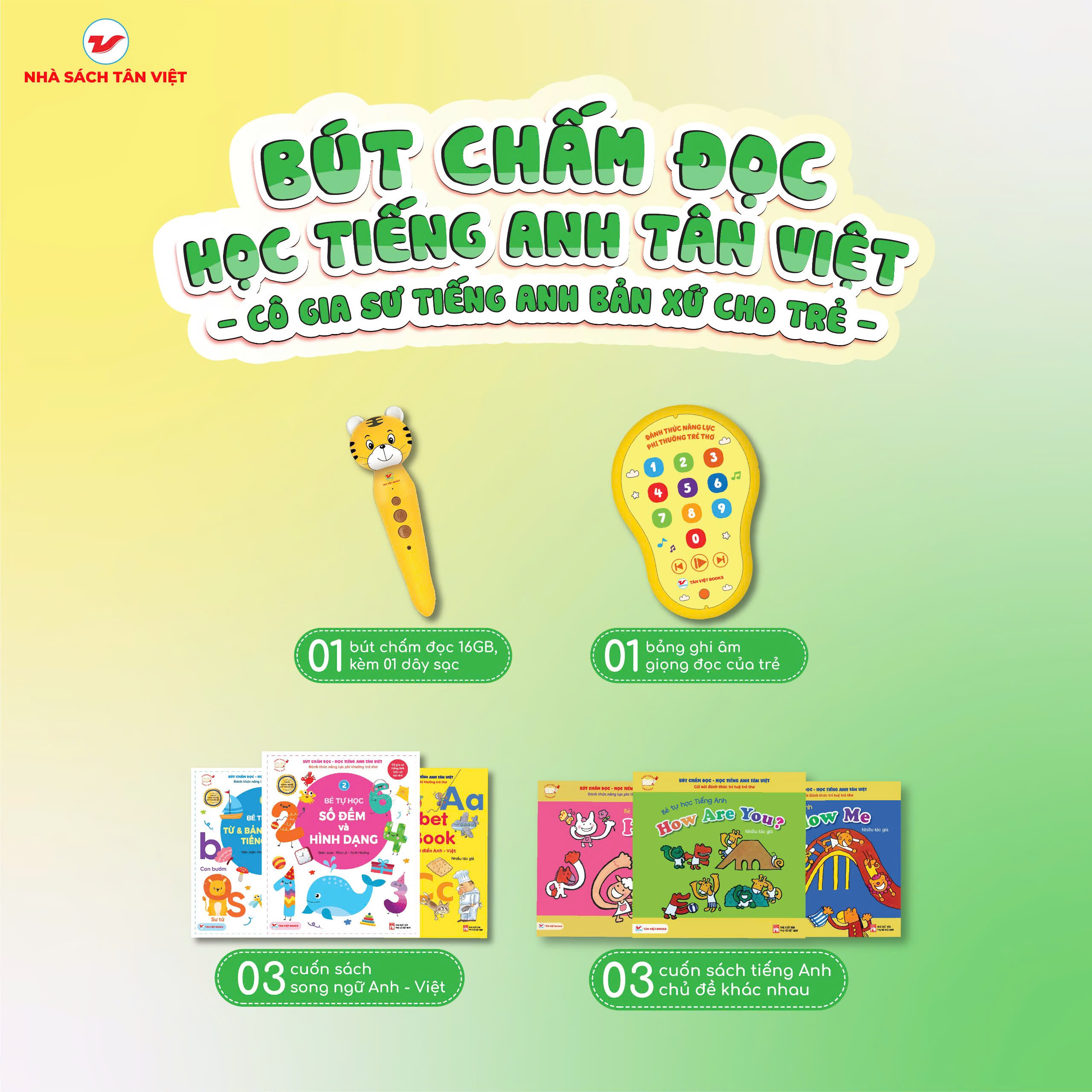 Mô tả Bút Chấm Đọc - Học Tiếng Anh Tân Việt - Phiên Bản 6 Cuốn Bìa Mềm - 4