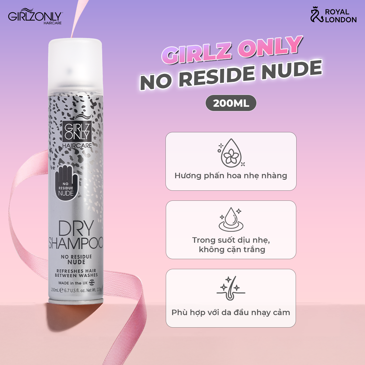 Dầu Gội Khô Girlz Only cho tóc xoăn