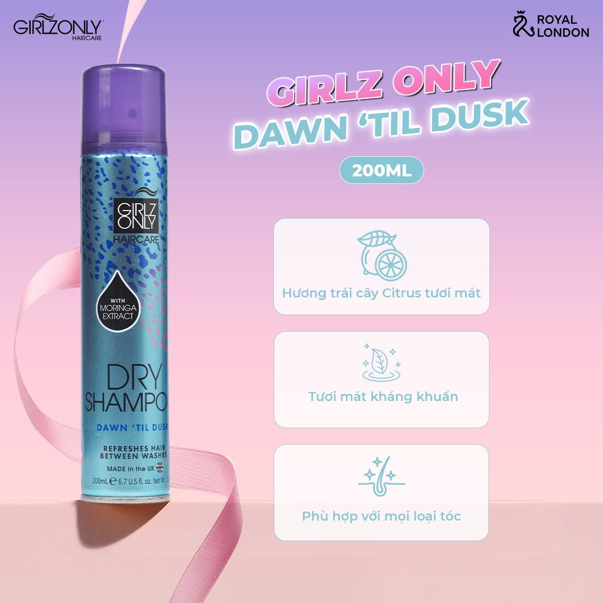 Dầu Gội Khô Girlz Only travel size
