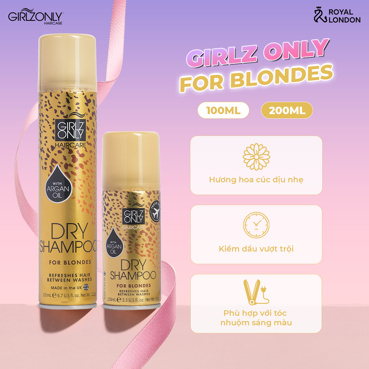 Dầu Gội Khô Girlz Only Pink Party