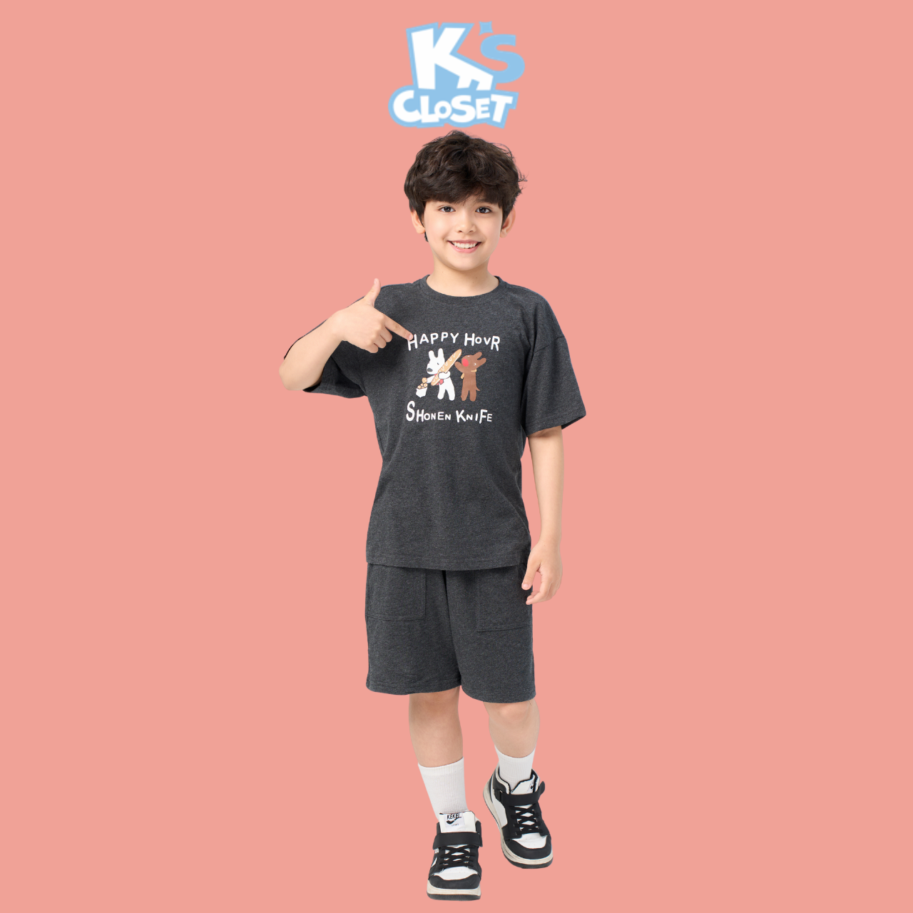 Mô tả Bộ Quần Áo Cộc Tay K'S CLOSET Hình In Ngộ Nghĩnh Cho Bé Trai Từ 10-55kg (2-14 tuổi) OL12THS/ E005THS/ E020FOS/ E002FIS - 1