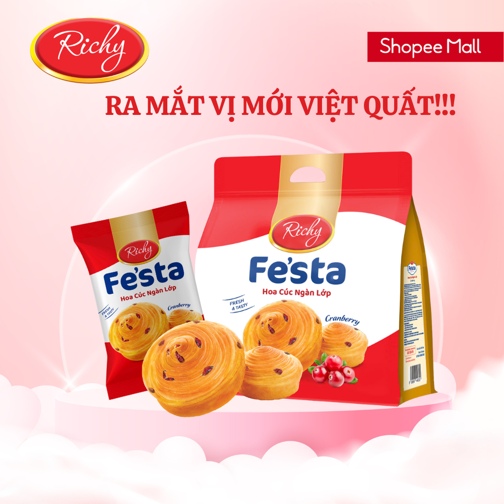 Mô tả [VỊ MỚI!!!] Combo 2 Túi Bánh Mì Hoa Cúc Ngàn Lớp Fe'sta Richy 3 Bánh/Túi - 3