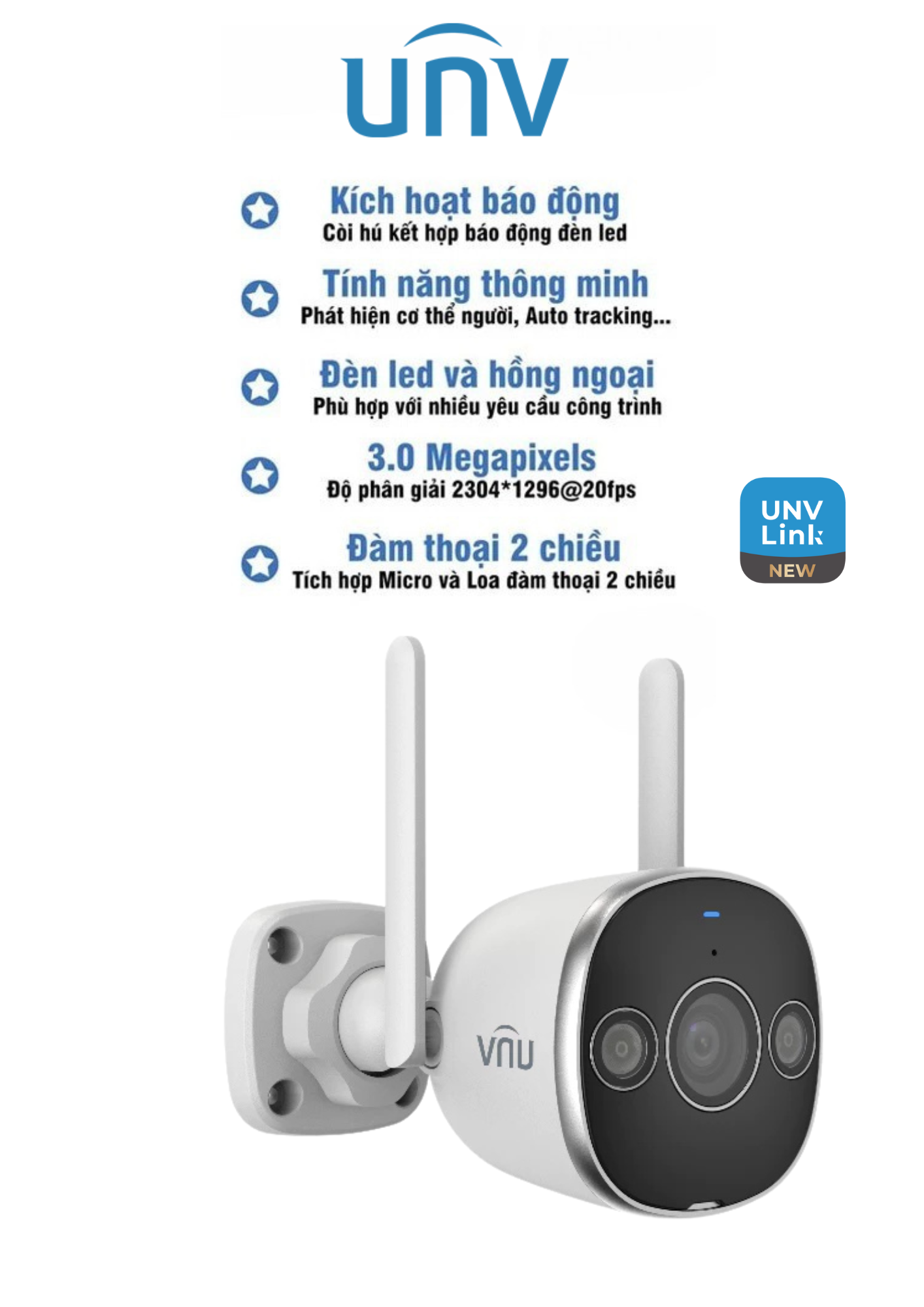 Camera UNV IPC-B2D-M3F4D Tính năng