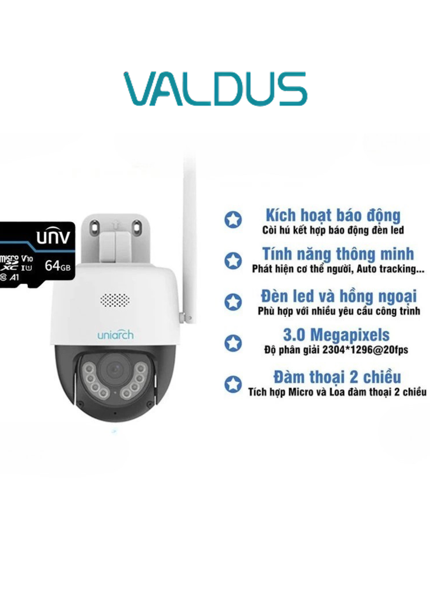 Camera UNV IPC-P1A-M3F4D đàm thoại 2 chiều