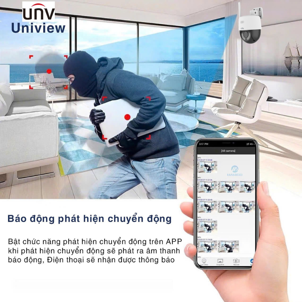 Camera UNV IPC-P1A-M3F4D lưu trữ thẻ nhớ