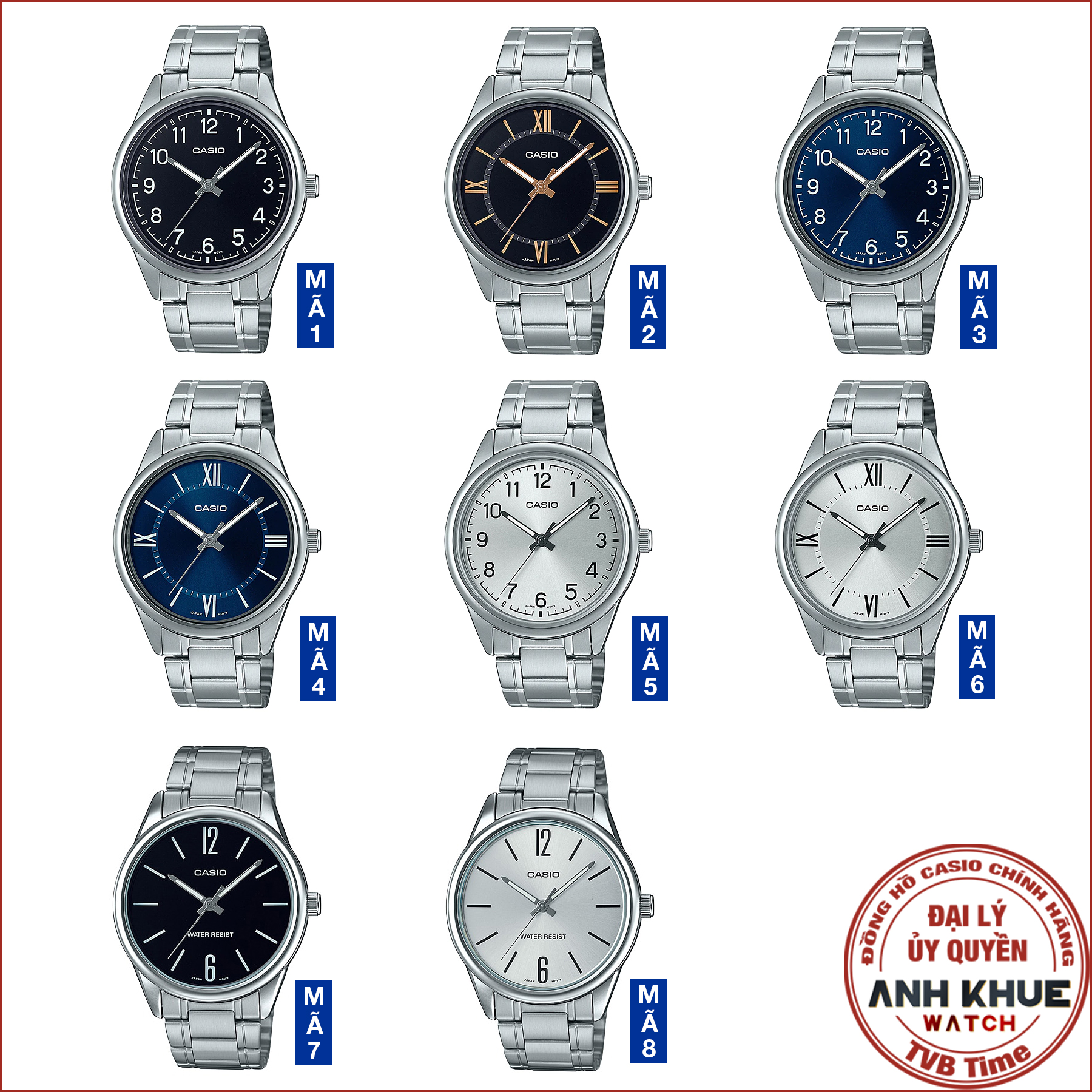 Mô tả Đồng hồ nam dây kim loại Casio chính hãng MTP-V005 Series (40mm) - 1