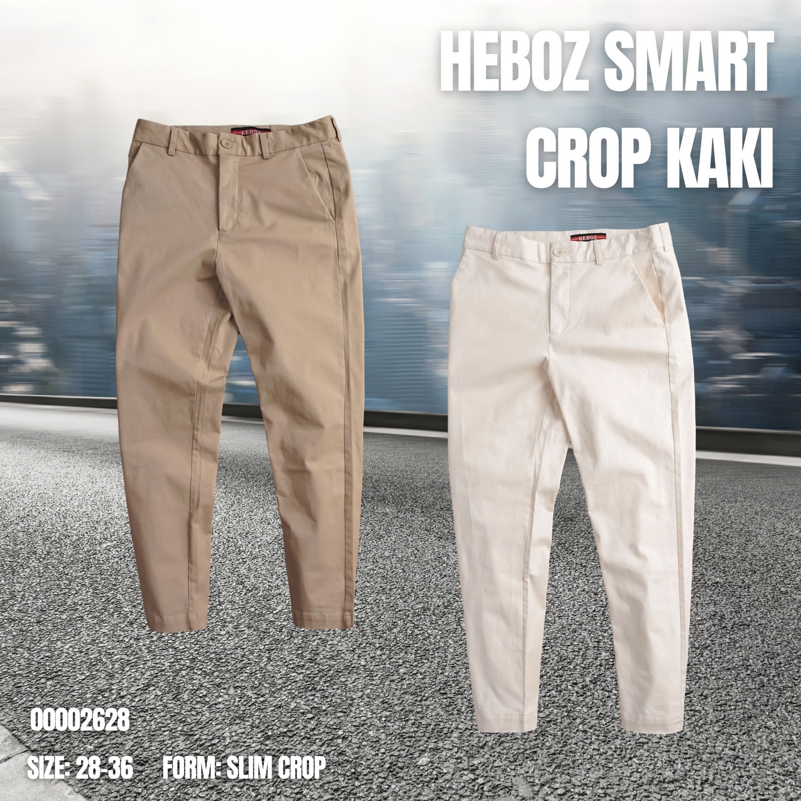 Mô tả Quần kaki smart crop Heboz 2M, quần dài trơn dành cho nam cao cấp - 00002628 - 1