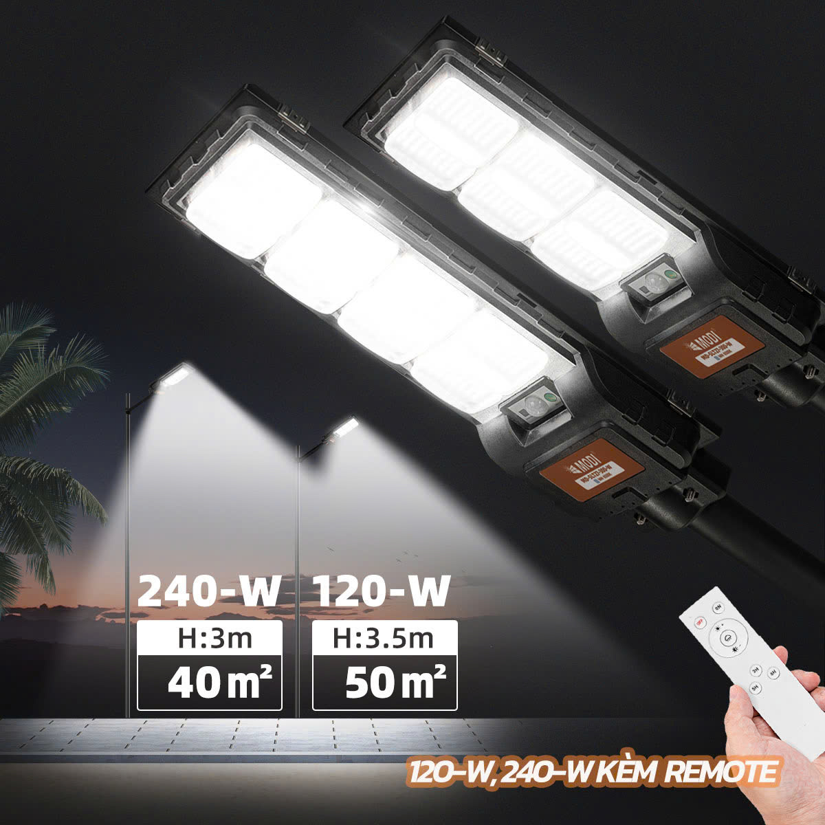 Đèn Năng Lượng Mặt Trời MODI SOLAR Tiết Kiệm Năng Lượng