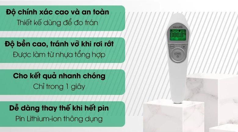 Mô tả Nhiệt Kế Điện Tử Hồng Ngoại Microlife NC200 | Phát Hiện Sốt Nhanh , Độ Chính Xác Cao 3 Trong 1 - 2
