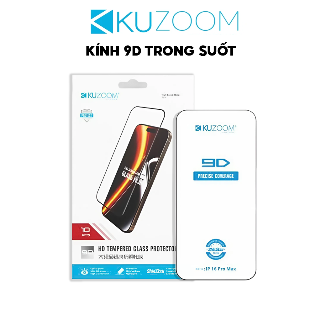Mô tả Kính Cường Lực 9D Trong Suốt Không Lẹm Viền Kuzoom Chống Bám Bụi Màng Loa Cho X-11-12-13-14-15-16... - 1